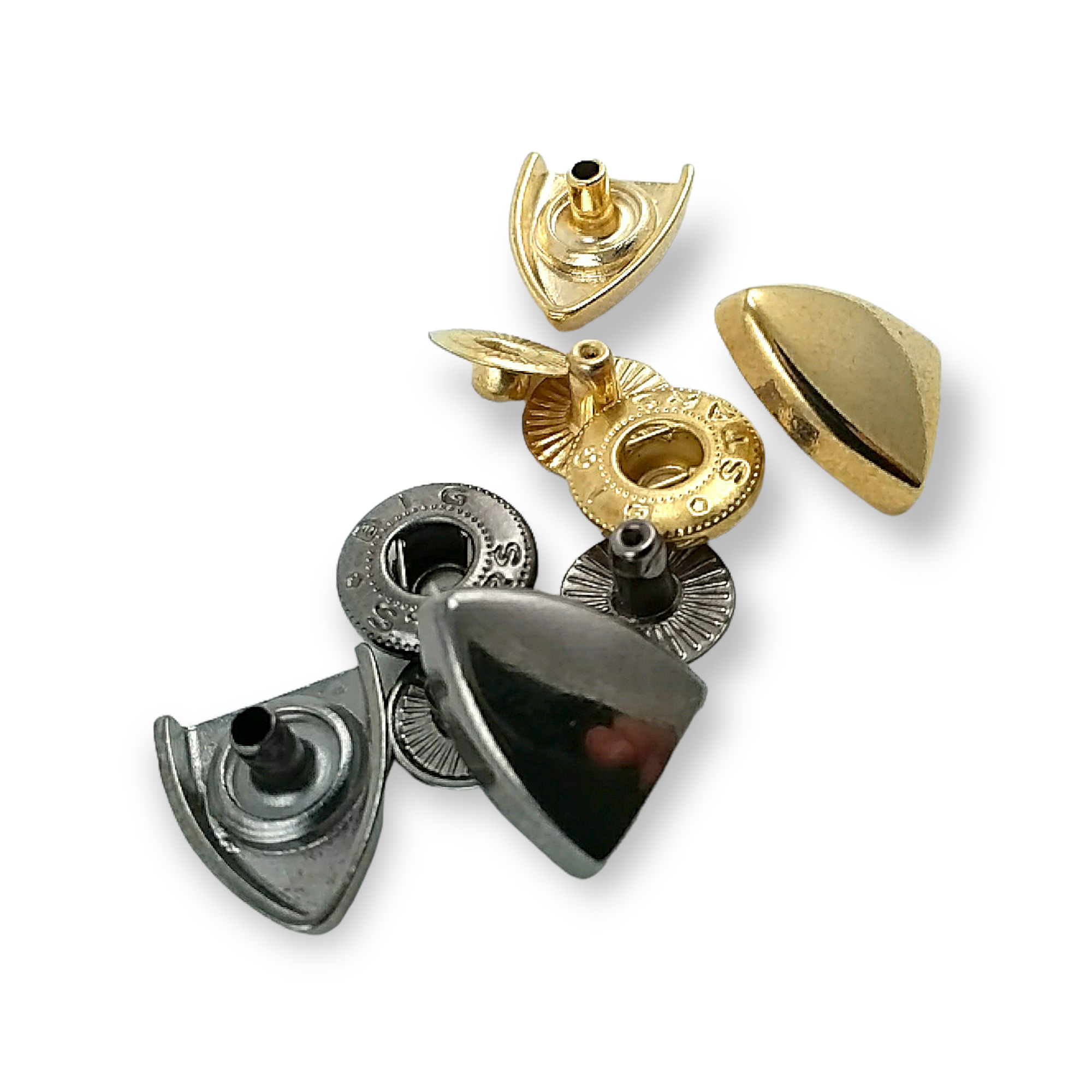 15 x 13 mm Snap Fastener Button Shield Design E 2064