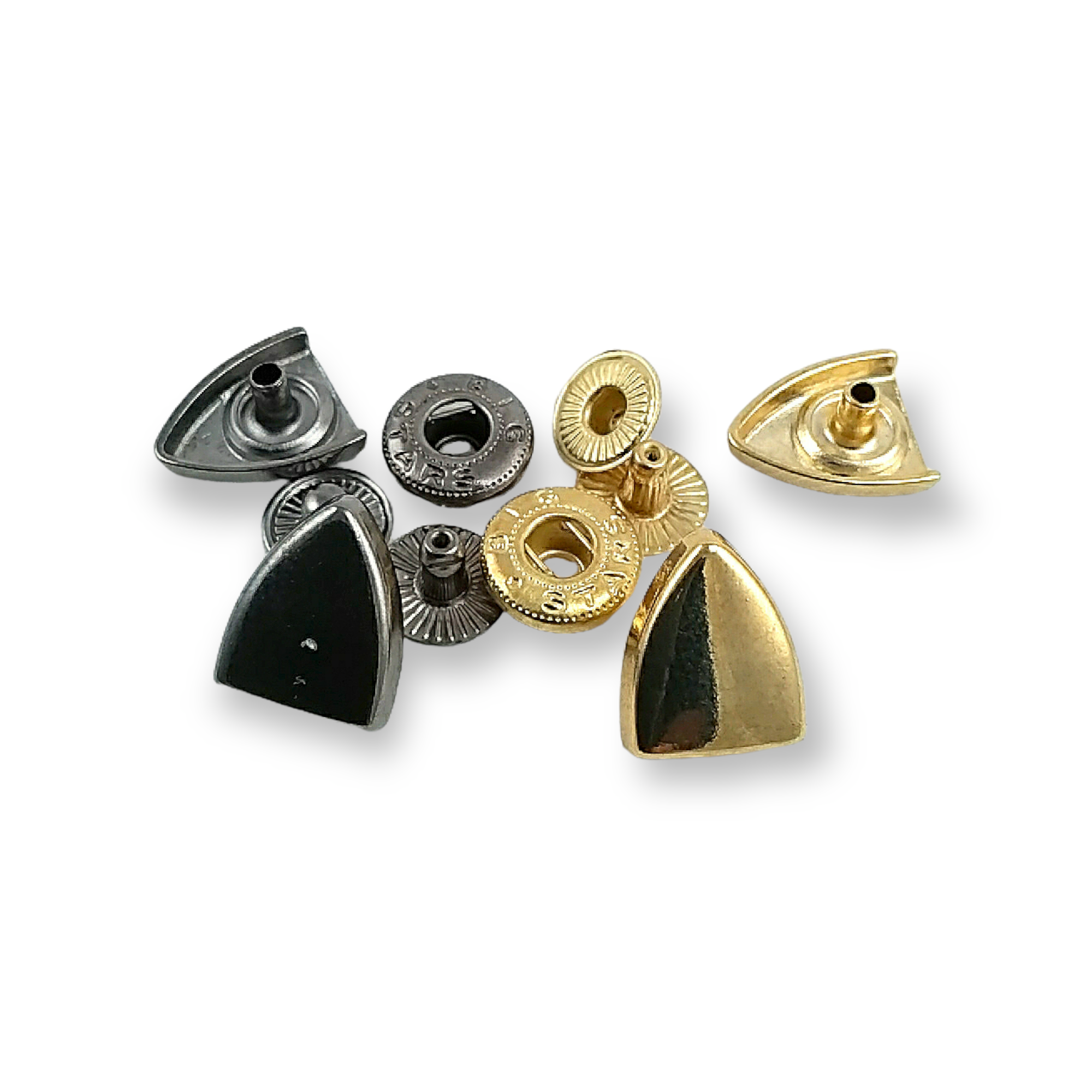15 x 13 mm Snap Fastener Button Shield Design E 2064