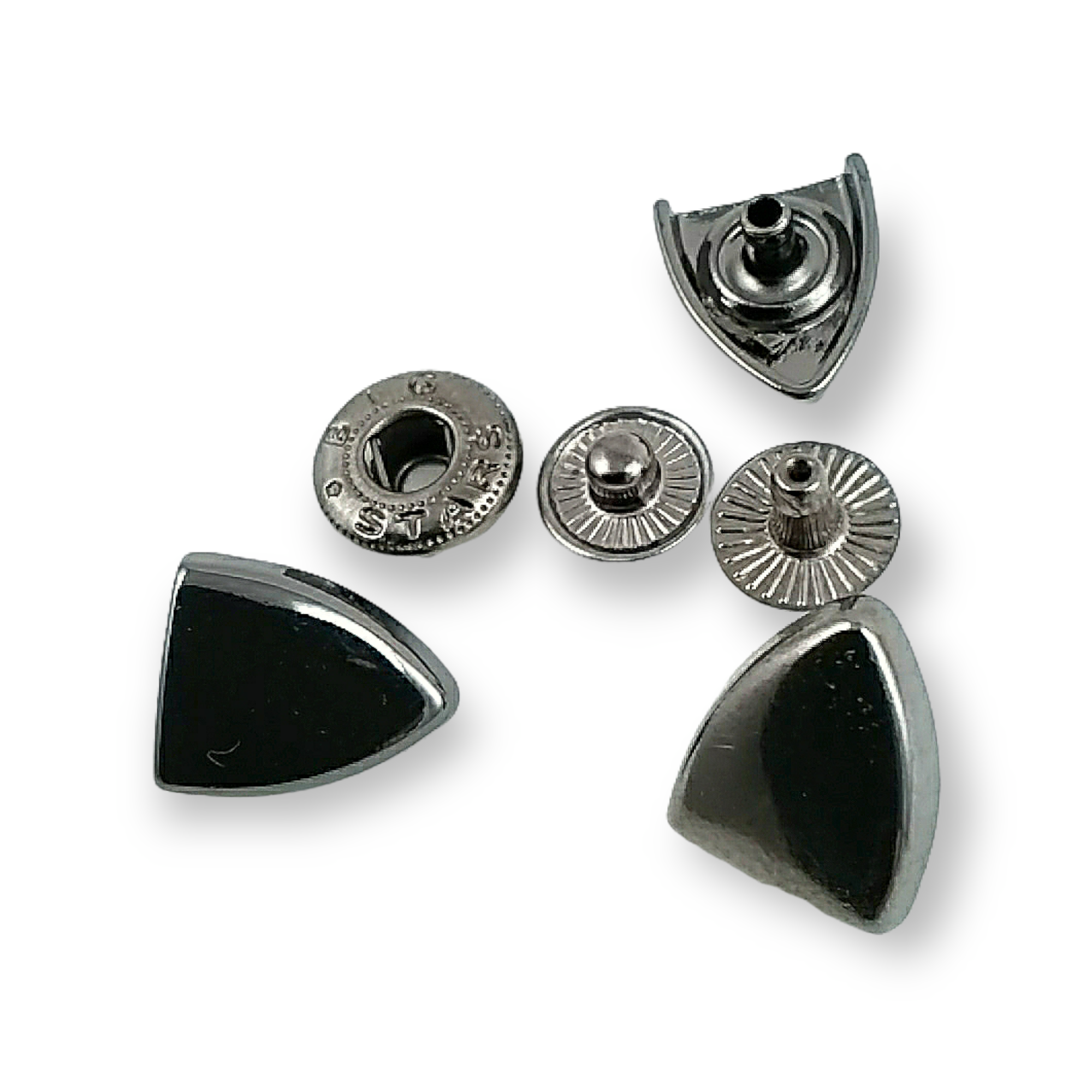 15 x 13 mm Snap Fastener Button Shield Design E 2064