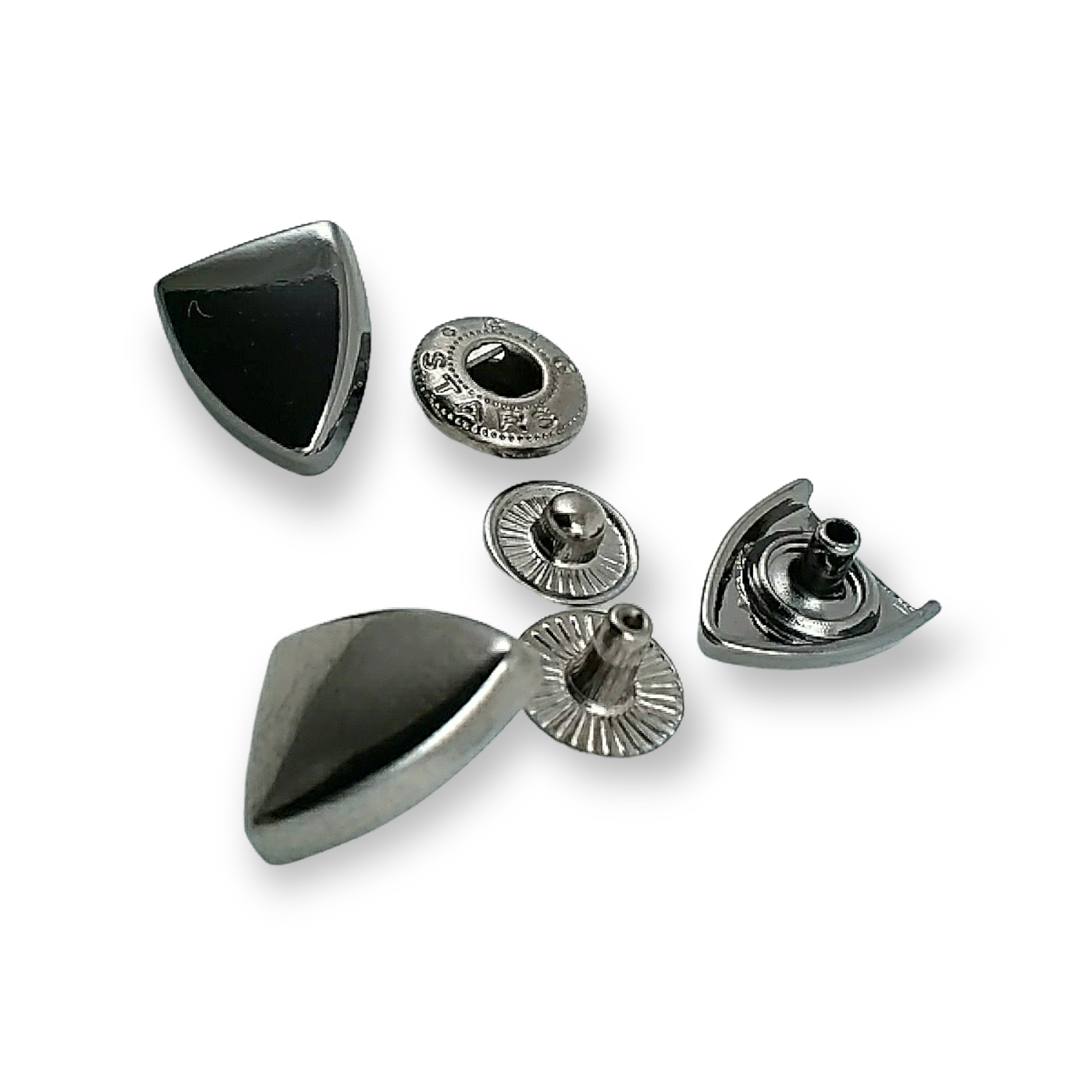 15 x 13 mm Snap Fastener Button Shield Design E 2064