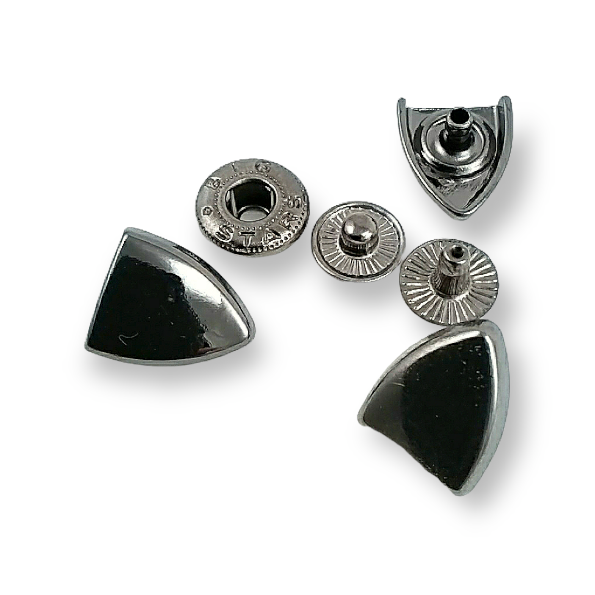 15 x 13 mm Snap Fastener Button Shield Design E 2064