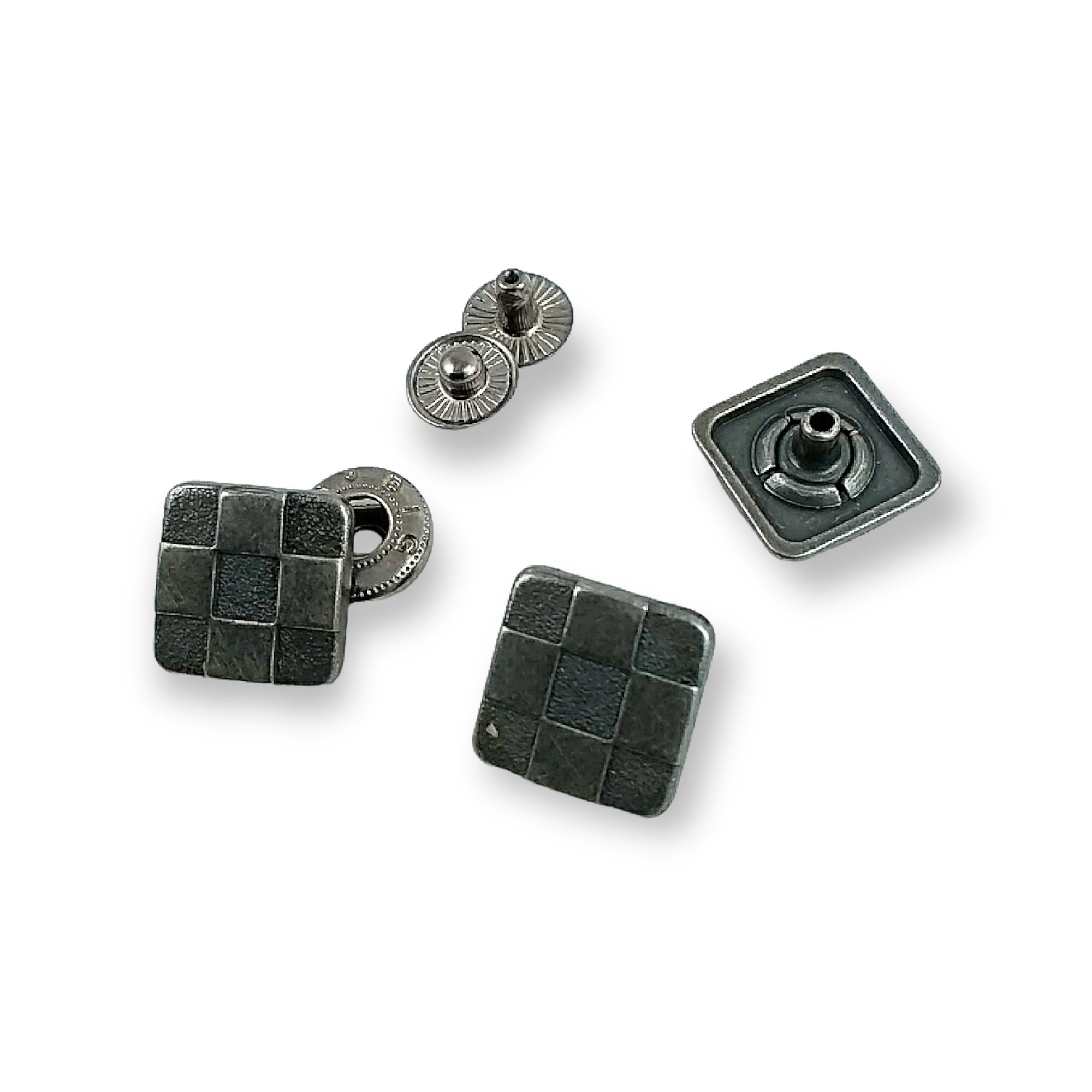 15 x 15 mm Çıtçıt Düğme Kare Domino Desen E 293