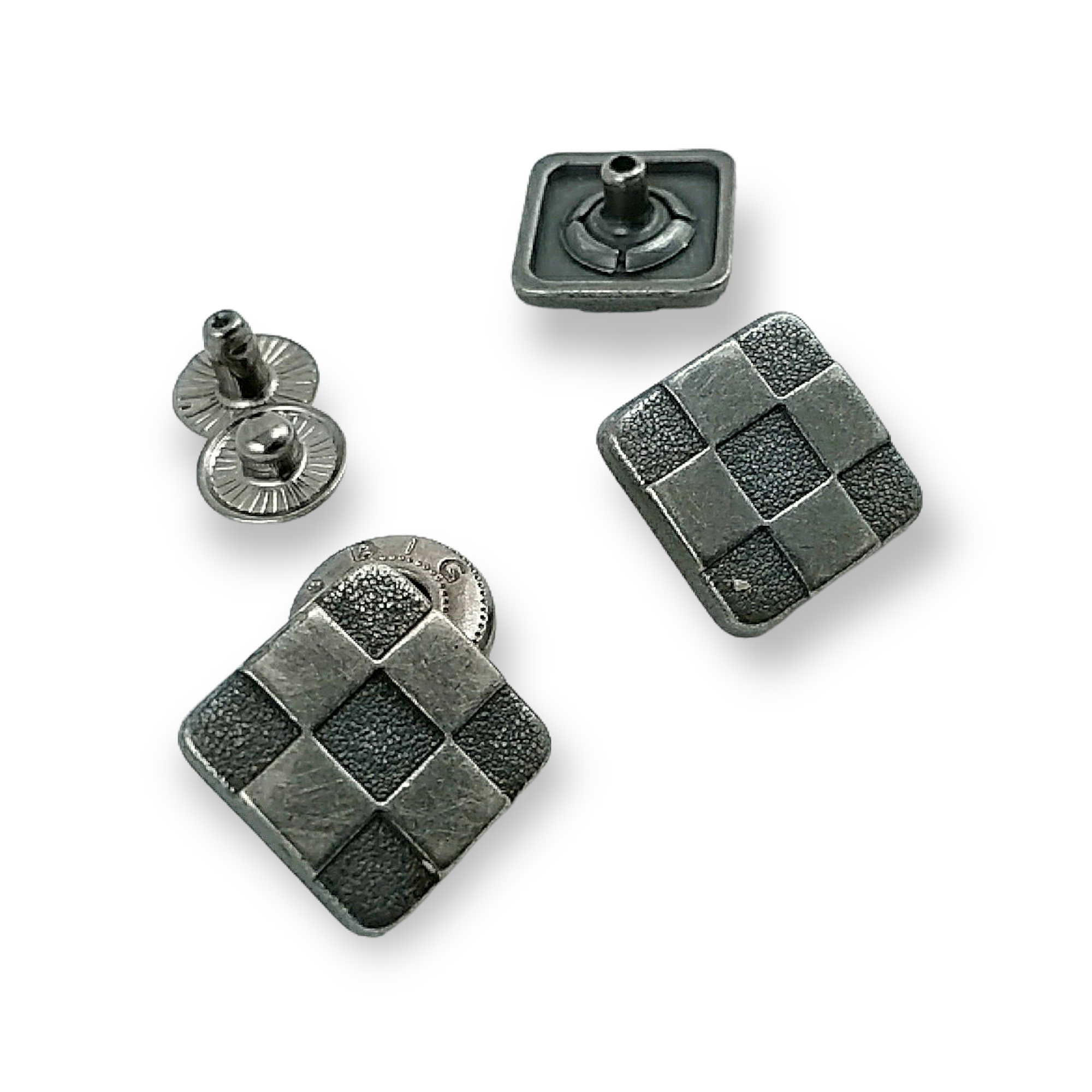 15 x 15 mm Çıtçıt Düğme Kare Domino Desen E 293