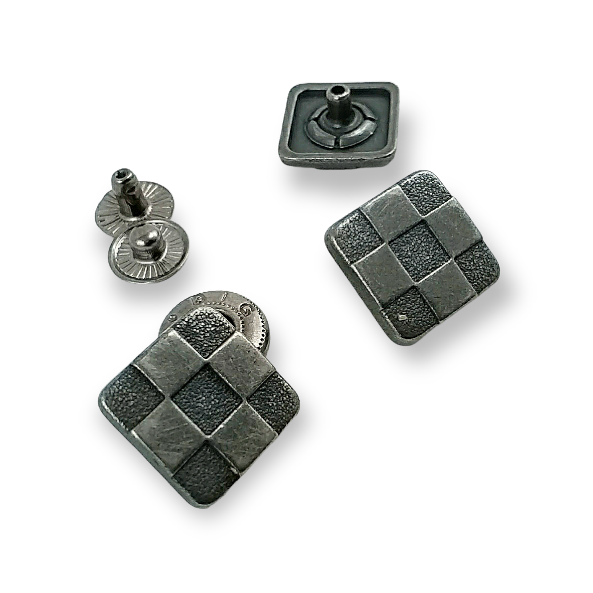 15 x 15 mm Çıtçıt Düğme Kare Domino Desen E 293