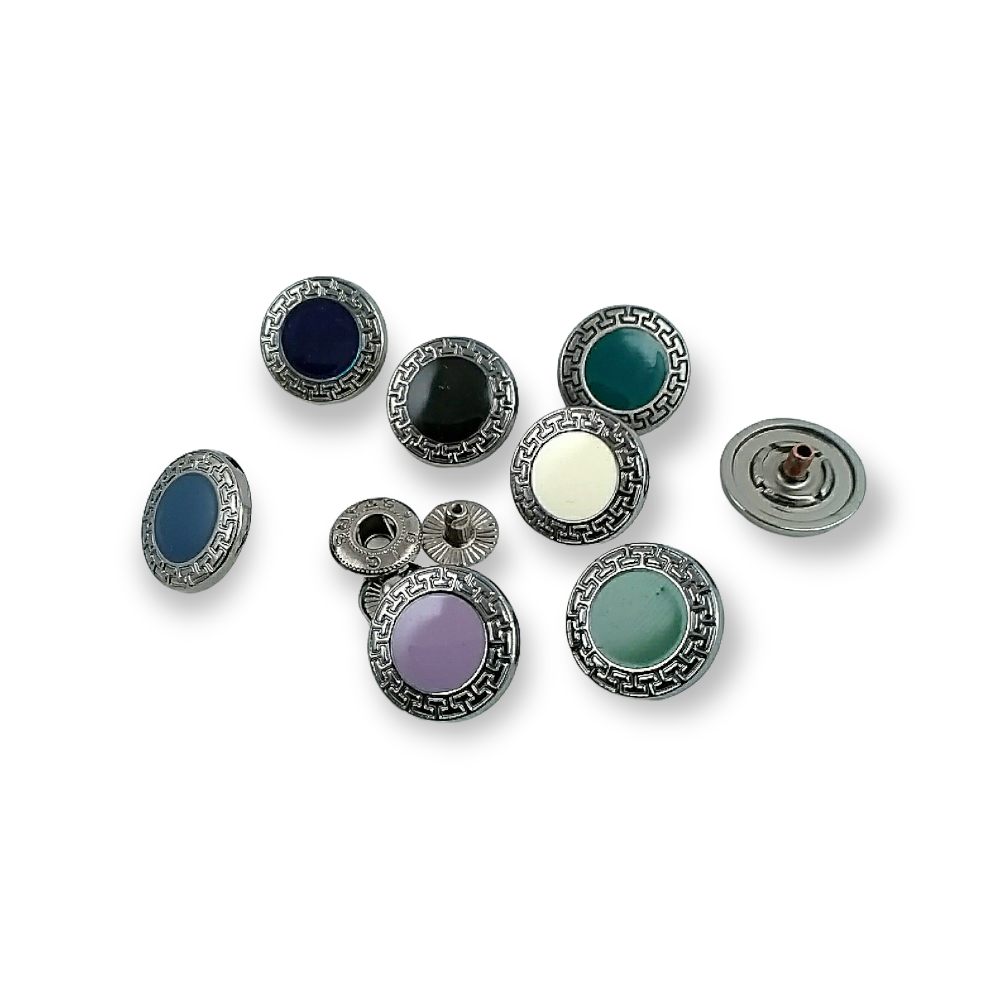 17 mm - 28 L  Enamelled Metal Snap Fateners Button E 439