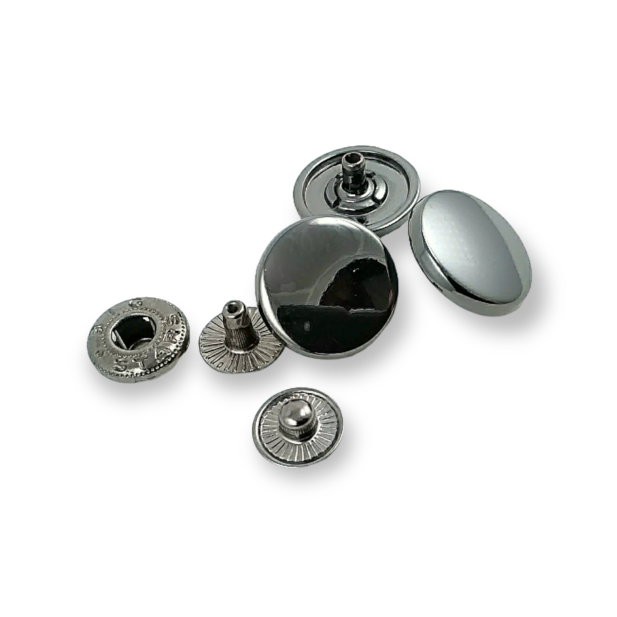 16 mm - 26 boy Düz Çıtçıt Düğme Hafif Bombeli Çıtçıt Düğme E 472
