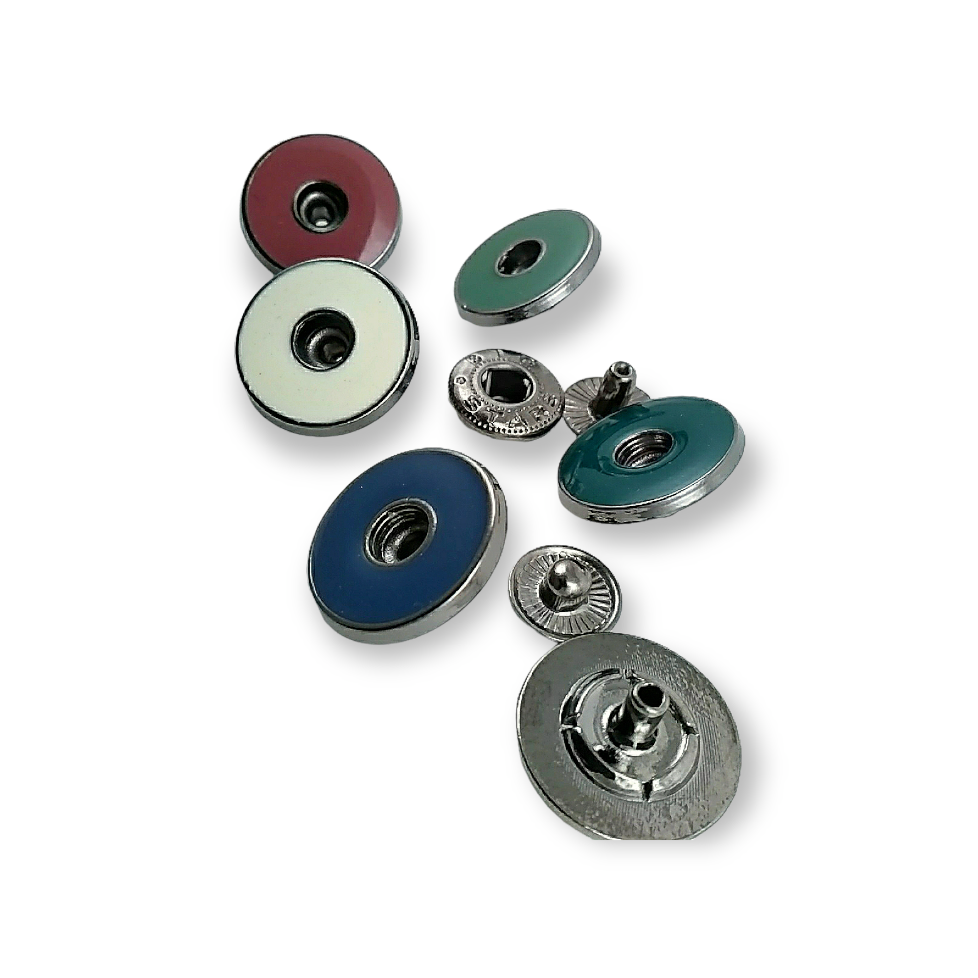 17 mm - 28 L Enamel Snap Fasteners Button Center Hole E 728