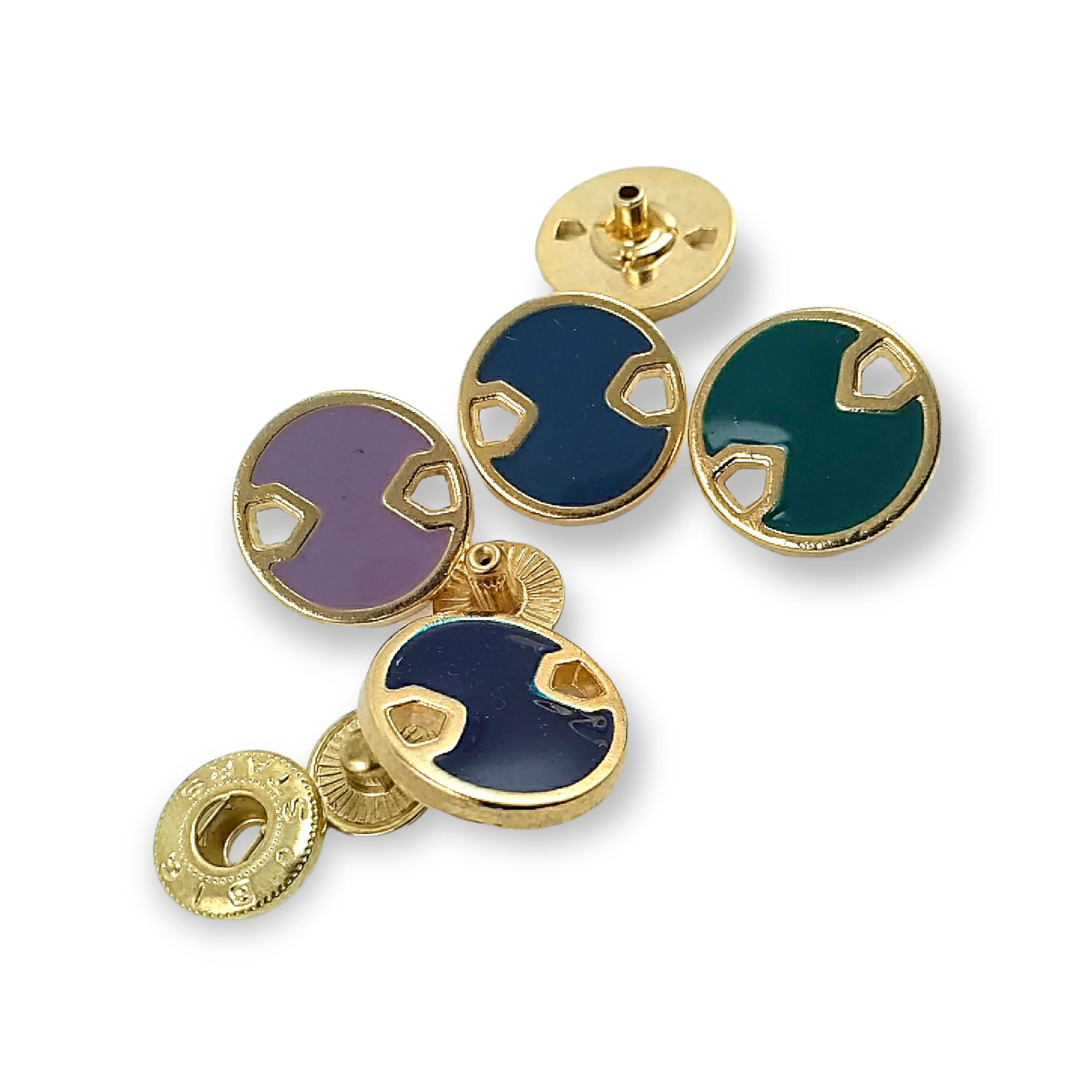 18 mm - 29 L Enamel and Aesthetic Metal Snap Button E 746