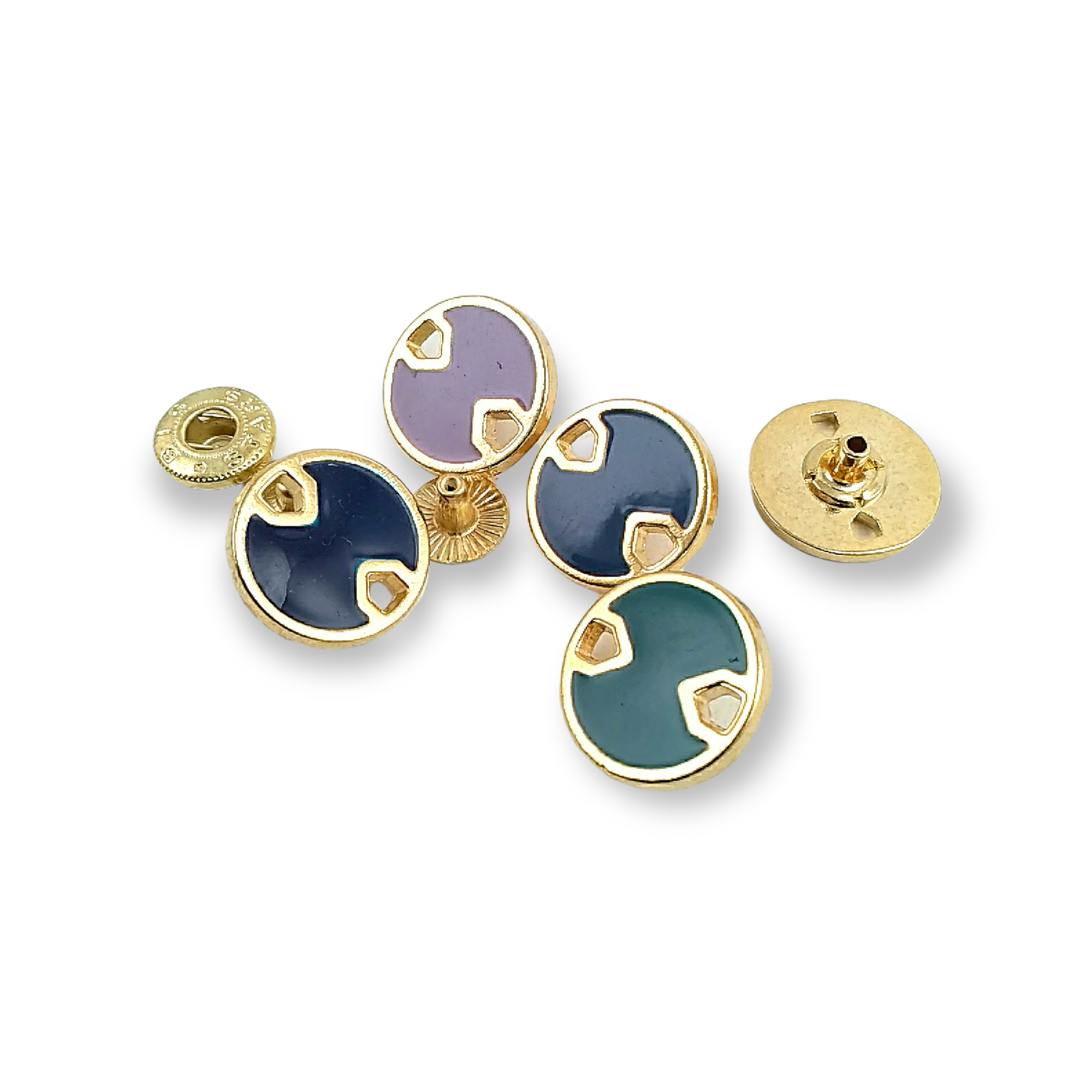 18 mm - 29 L Enamel and Aesthetic Metal Snap Button E 746