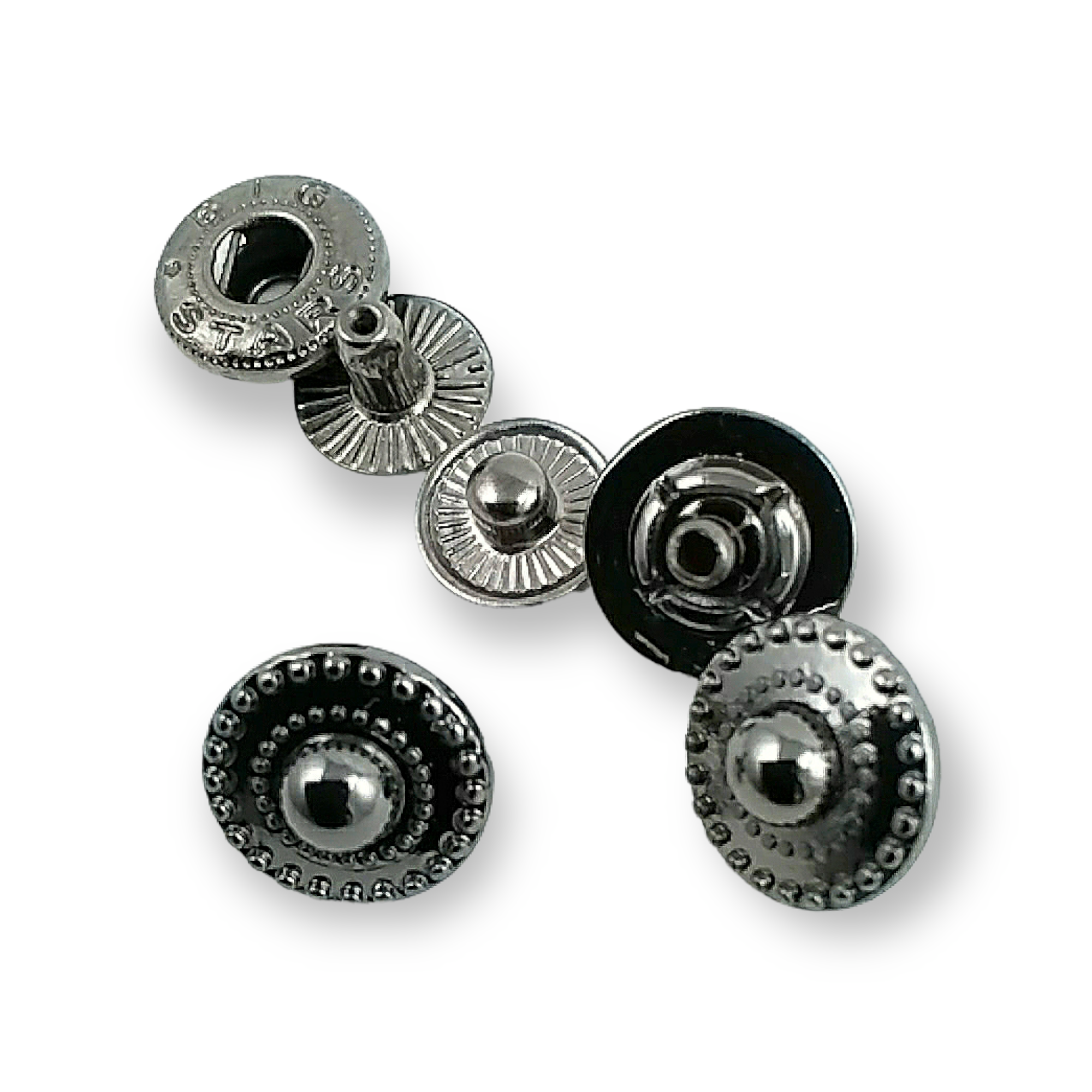 12 mm - 18 L Patterned Zamak Snap Fasteners Button E 768