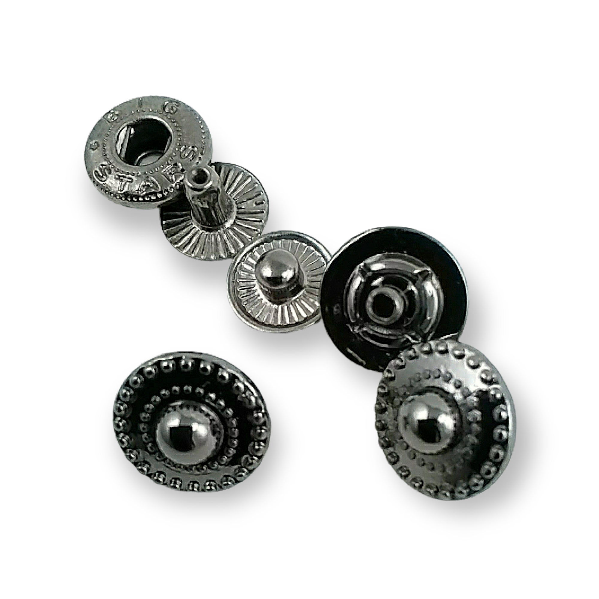 12 mm - 18 L Patterned Zamak Snap Fasteners Button E 768