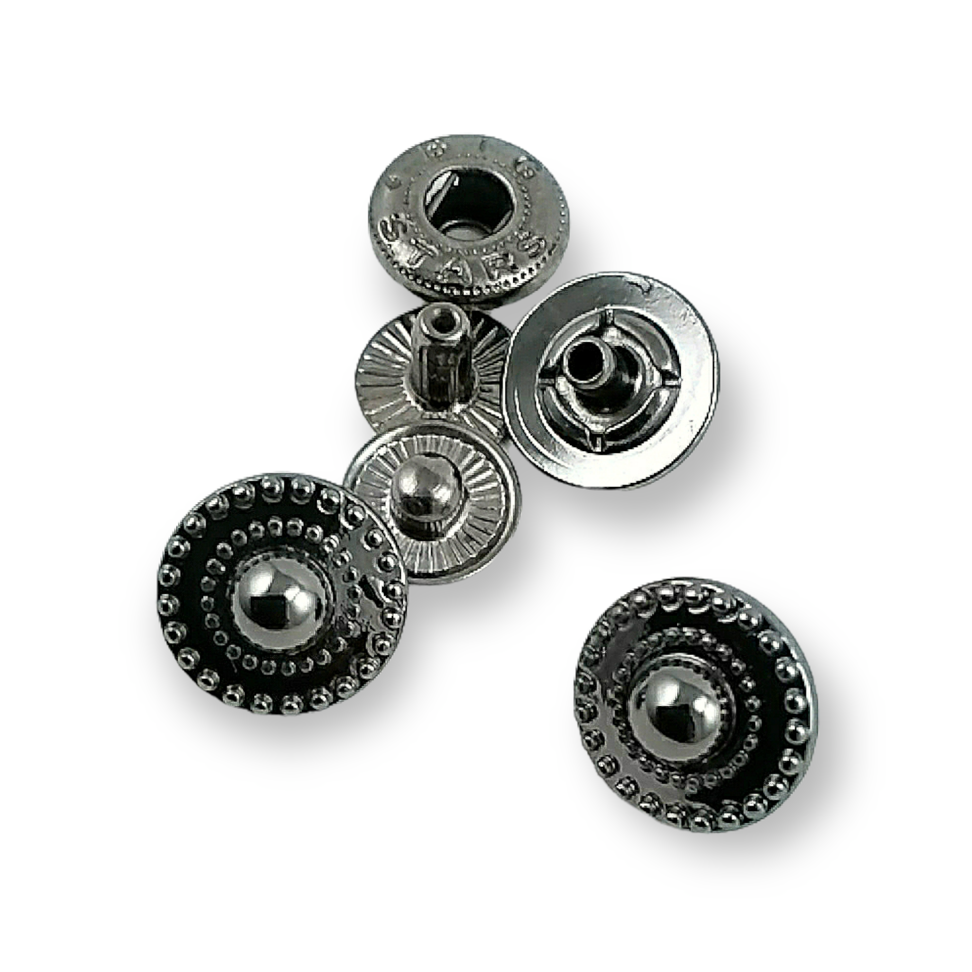 12 mm - 18 L Patterned Zamak Snap Fasteners Button E 768