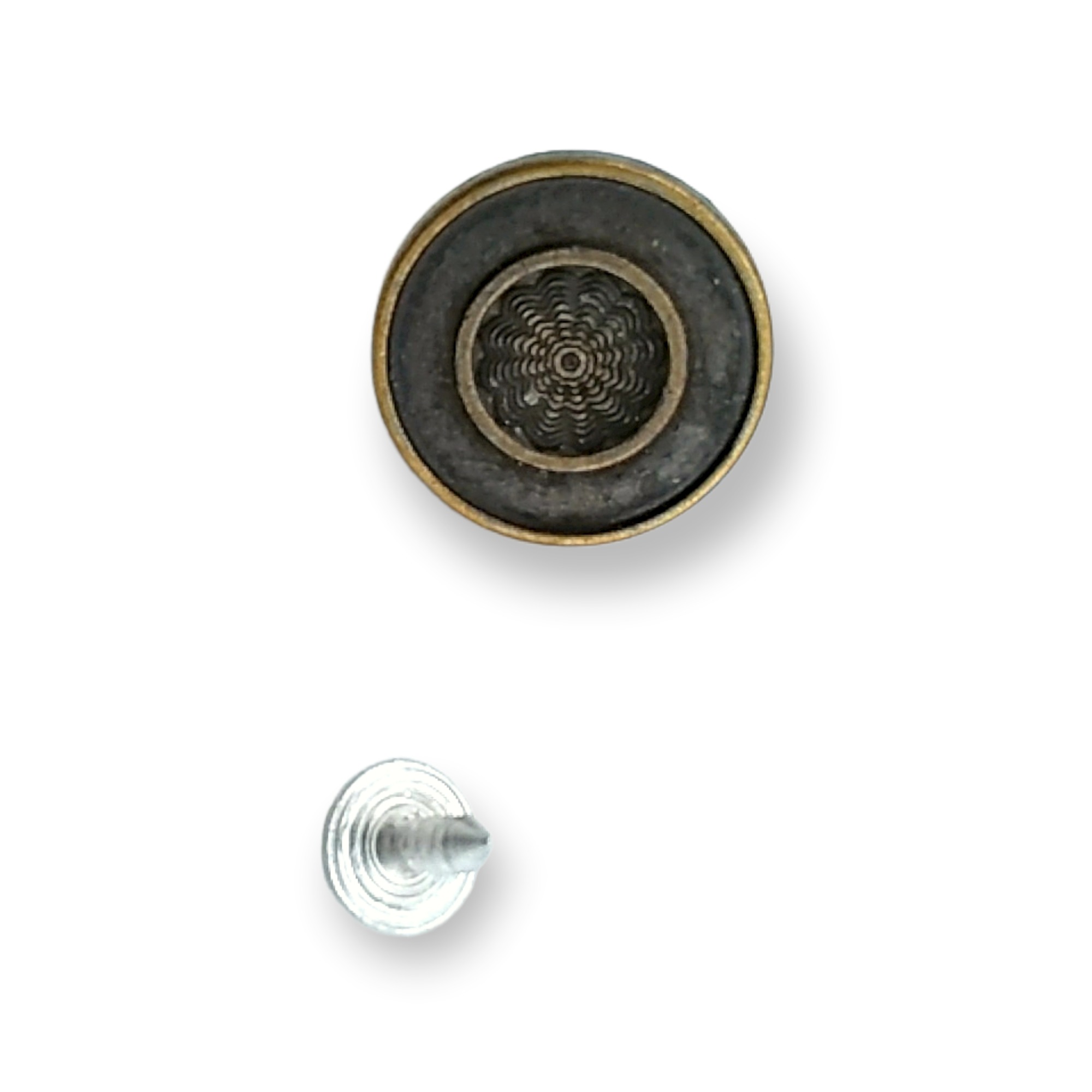 20 mm 32 Boy Ortası Desenli Mineli Kot Düğmesi E 1215