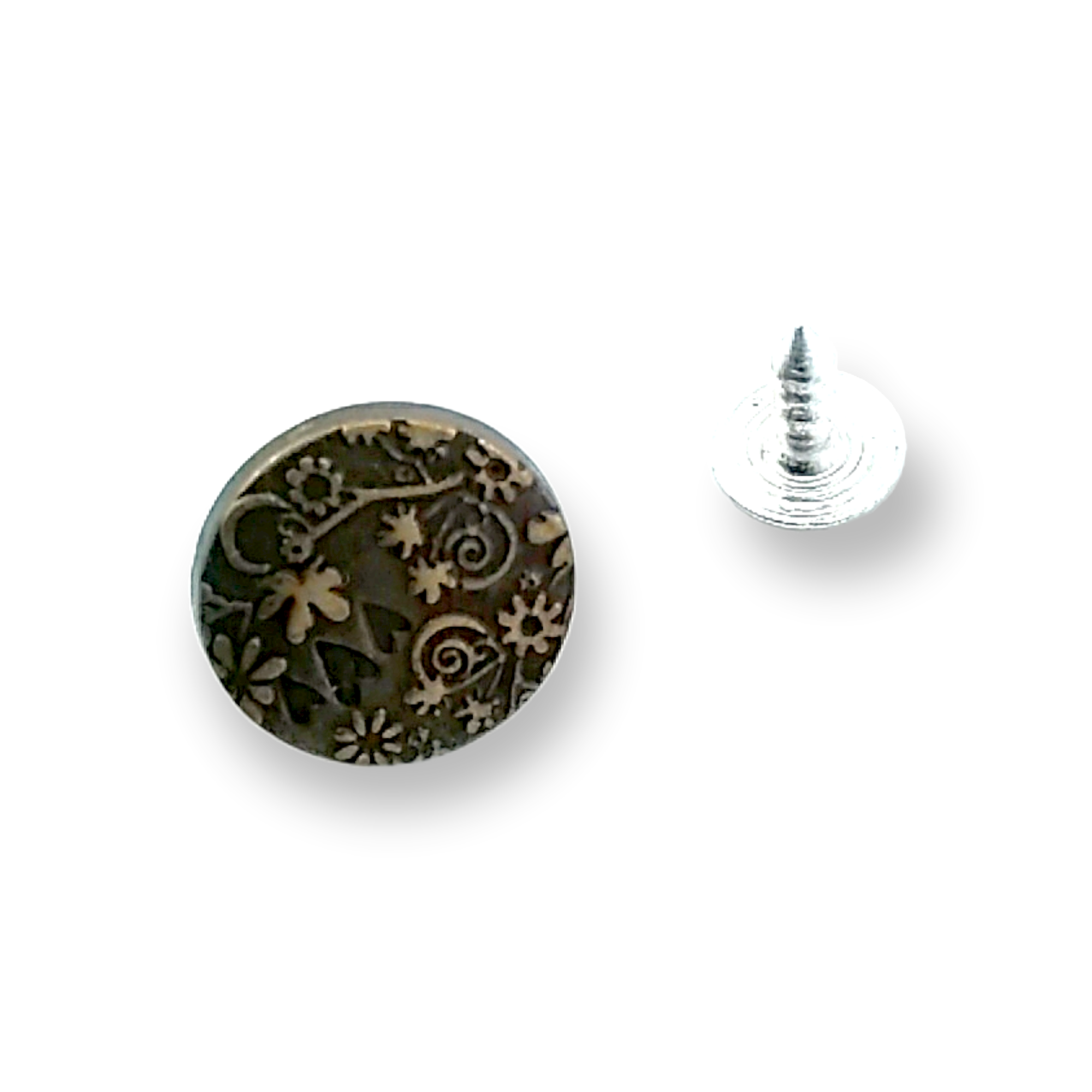 15 mm 24 L  Flower and Heart Patterned Jeans Button E 1228