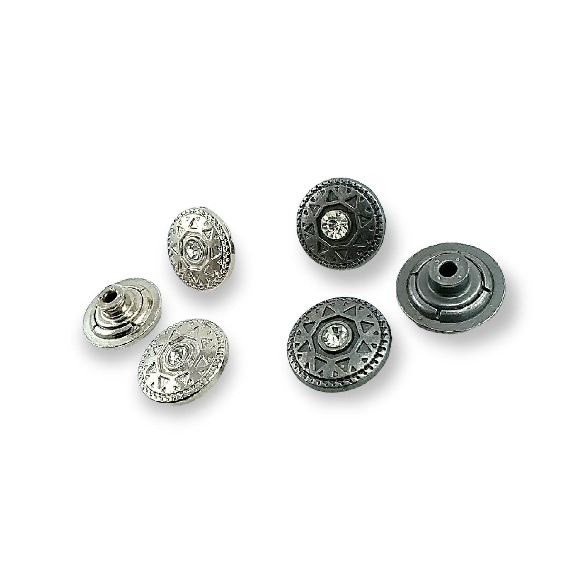 20 mm 32 Boy Kot Düğmesi Güneş Desenli  Taşlı Düğme E 334