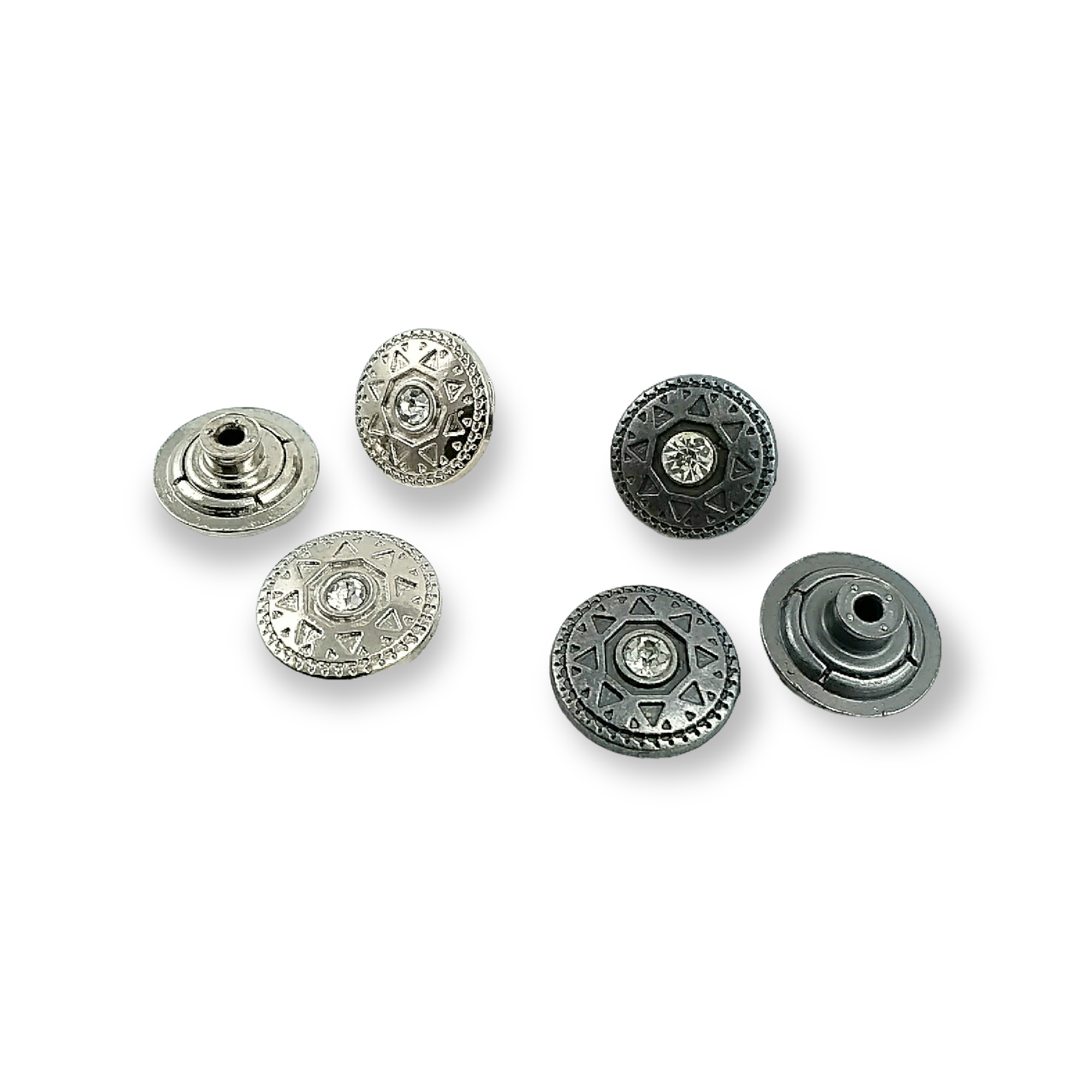 20 mm 32 Boy Kot Düğmesi Güneş Desenli  Taşlı Düğme E 334