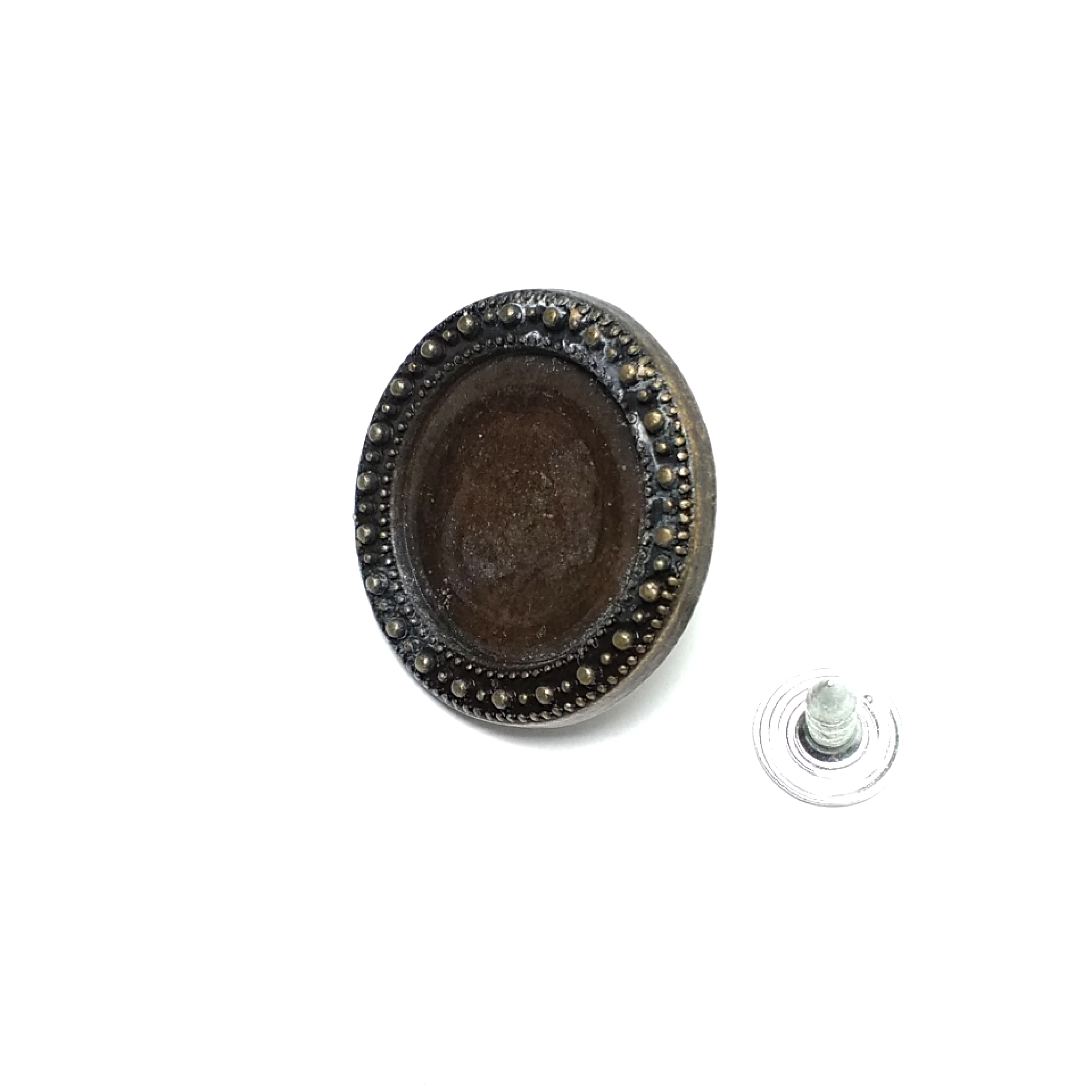 22 mm 37 Boy Kenarları Desenli Mineli Kot Düğmesi E 502