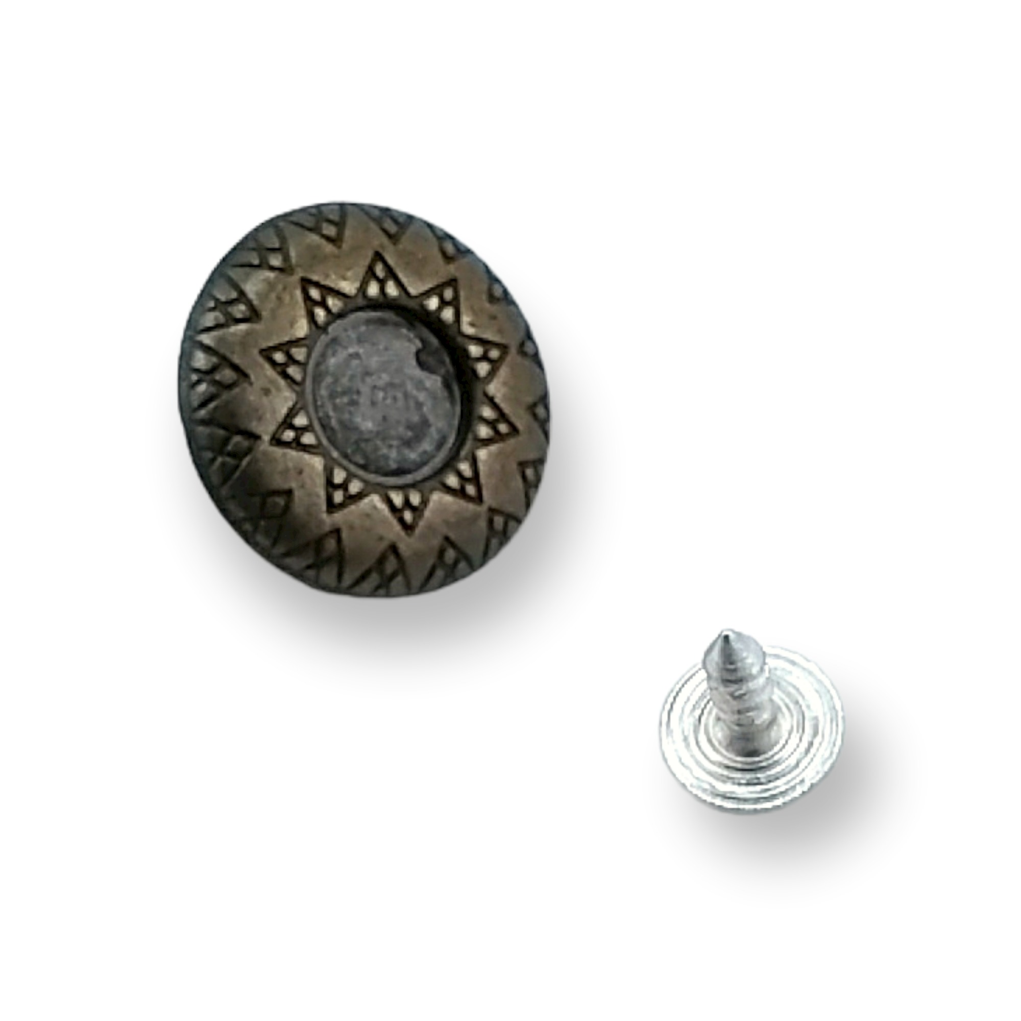 18 mm 29 L Enameled and Patterned Jeans Button E 503