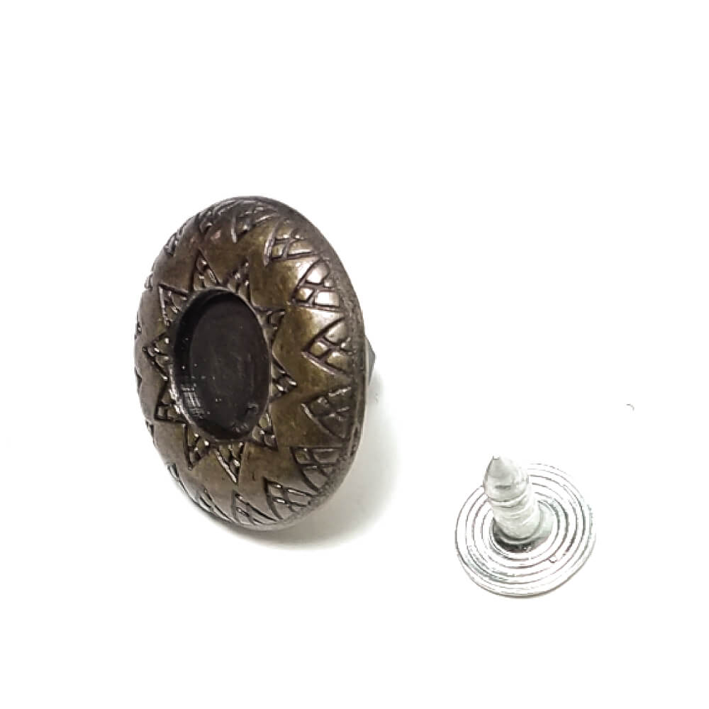 15 mm 24 boy Kot Düğmesi Mineli Çakma Düğme  E 504