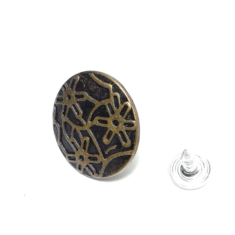 17 mm 28 L Daisy Patterned Jeans Button E 860