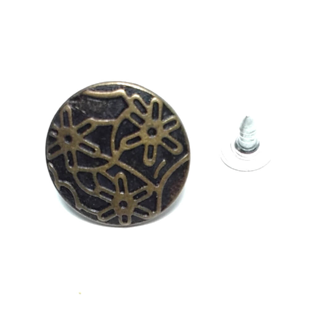 17 mm 28 L Daisy Patterned Jeans Button E 860