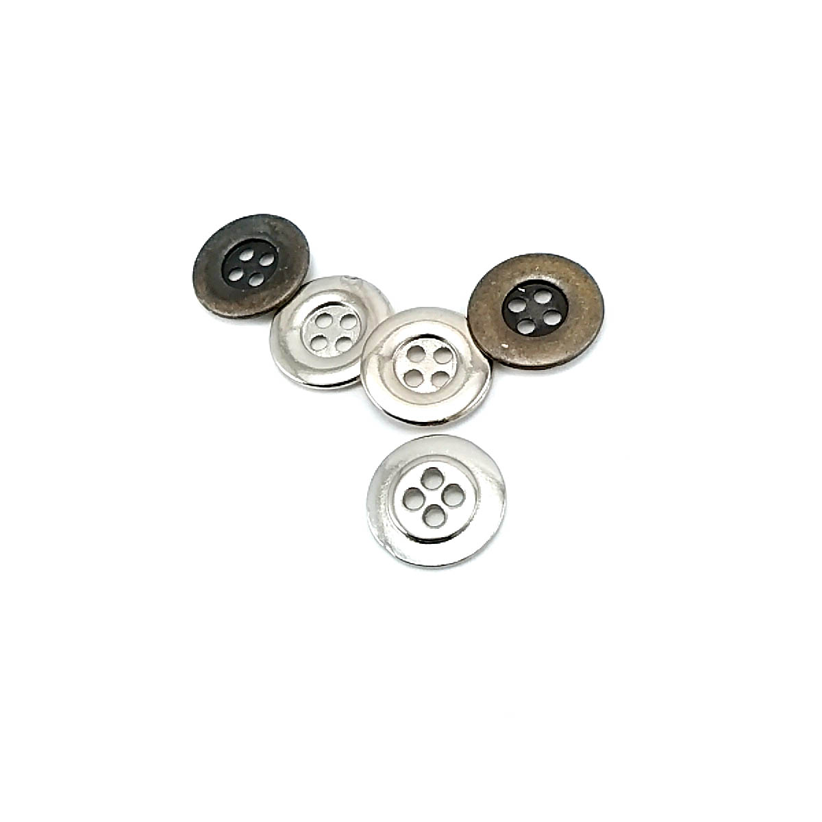 12 mm - 20 boy  Dört Delikli Metal Düğme