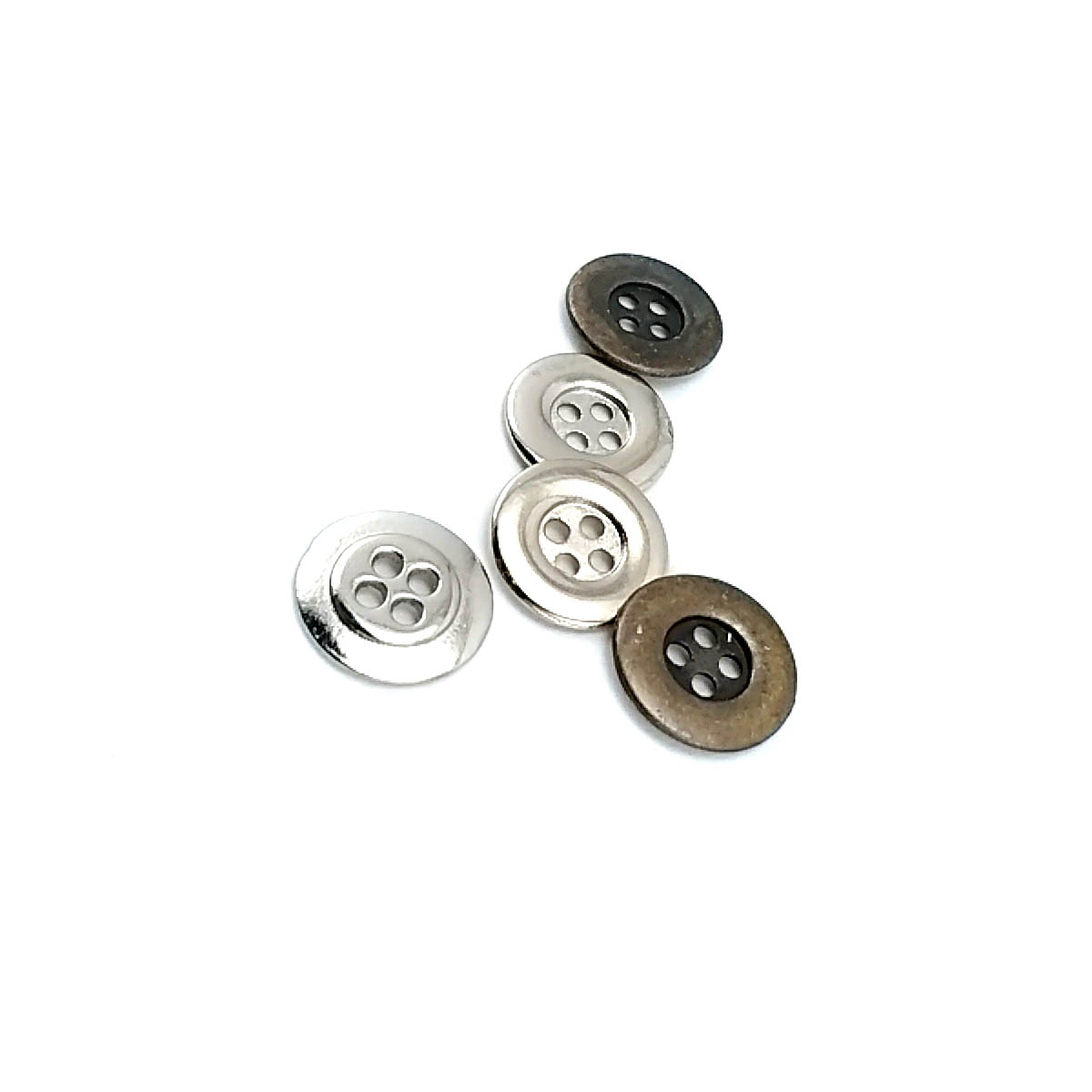 12 mm - 20 boy  Dört Delikli Metal Düğme