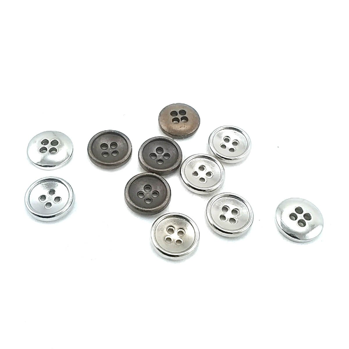 12 mm - 20 boy Sade Dört Delikli Metal Düğme