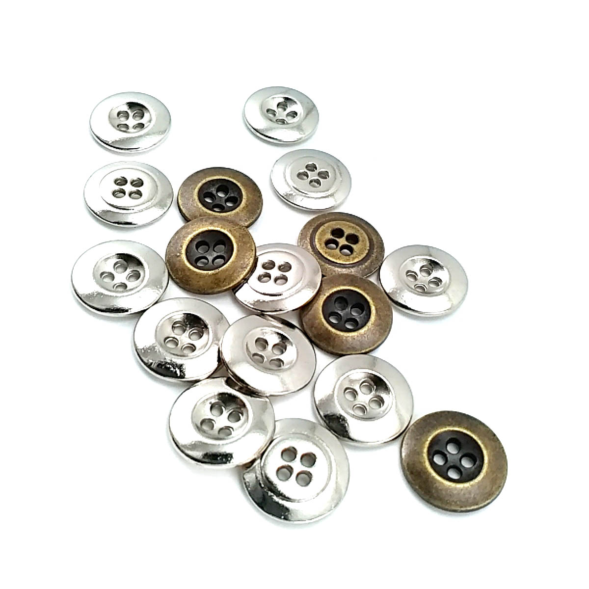 Metal Button With Four Holes 16 mm 26 lignes E 1284