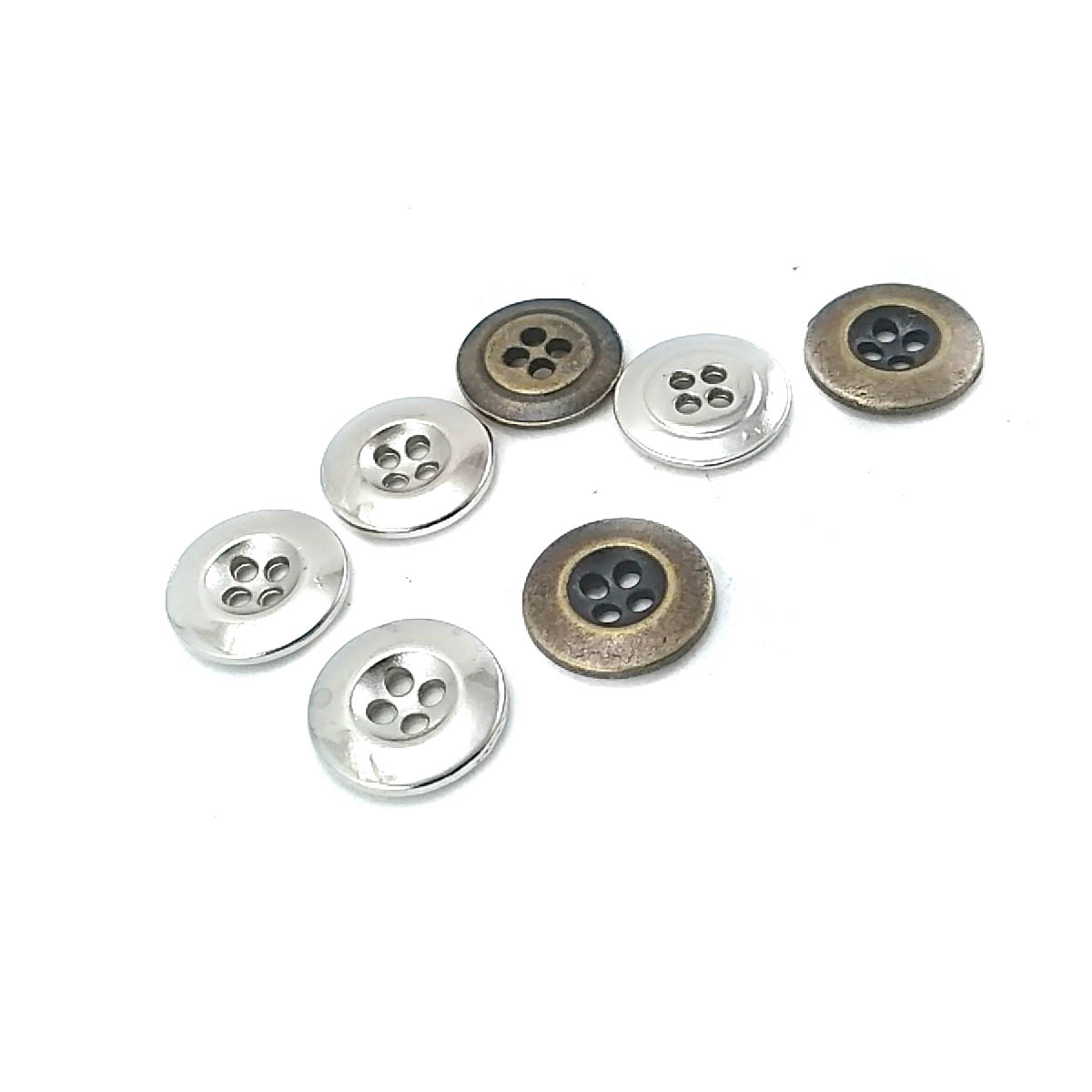 15 mm - 24 boy Klasik Dört Delikli Metal Düğme