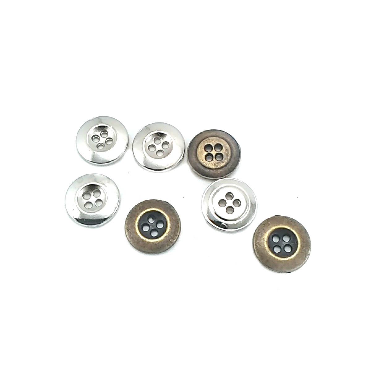 15 mm - 24 boy Klasik Dört Delikli Metal Düğme