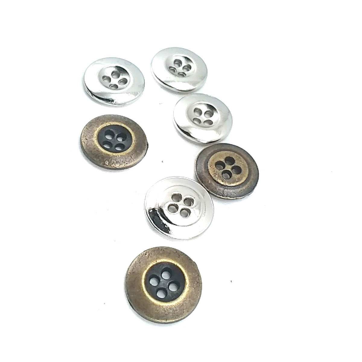 15 mm - 24 boy Klasik Dört Delikli Metal Düğme