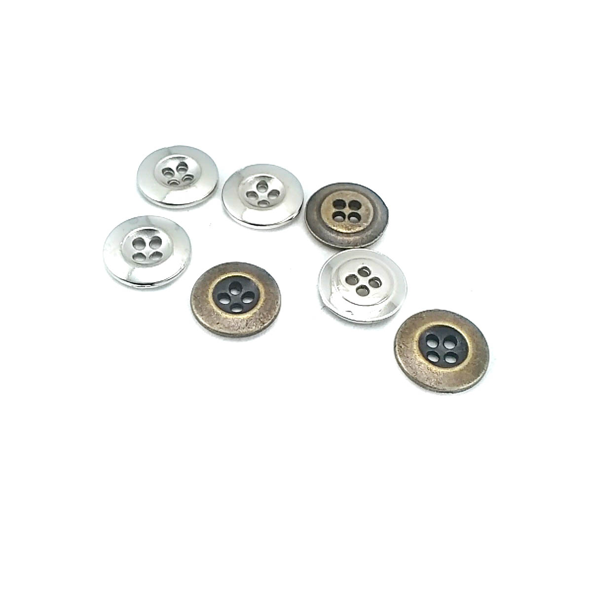 15 mm - 24 boy Klasik Dört Delikli Metal Düğme