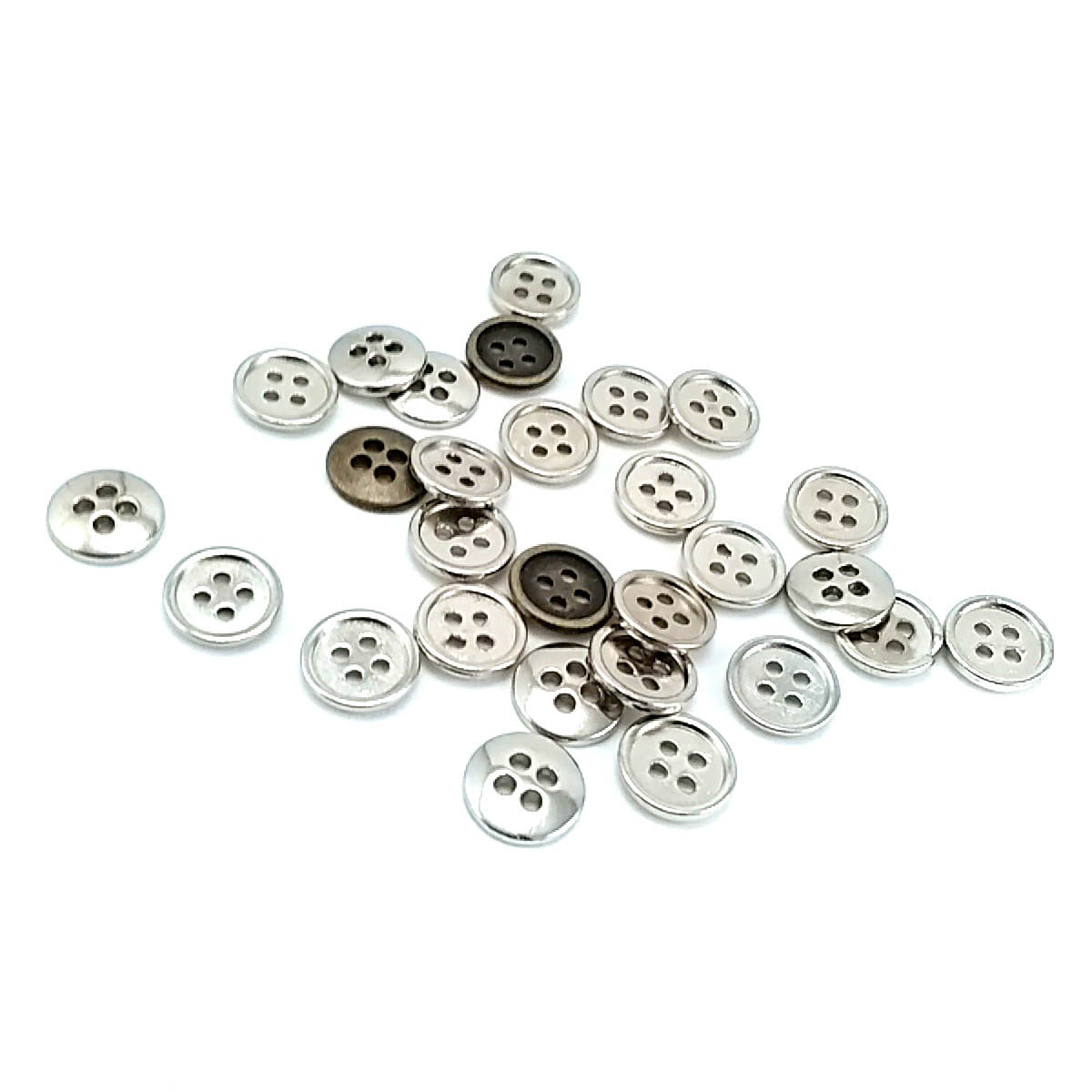 11 mm - 18 boy Sade Dört Delikli Metal Düğme