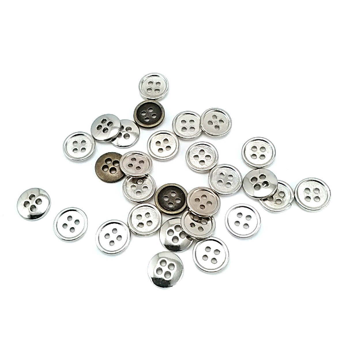 11 mm - 18 boy Sade Dört Delikli Metal Düğme