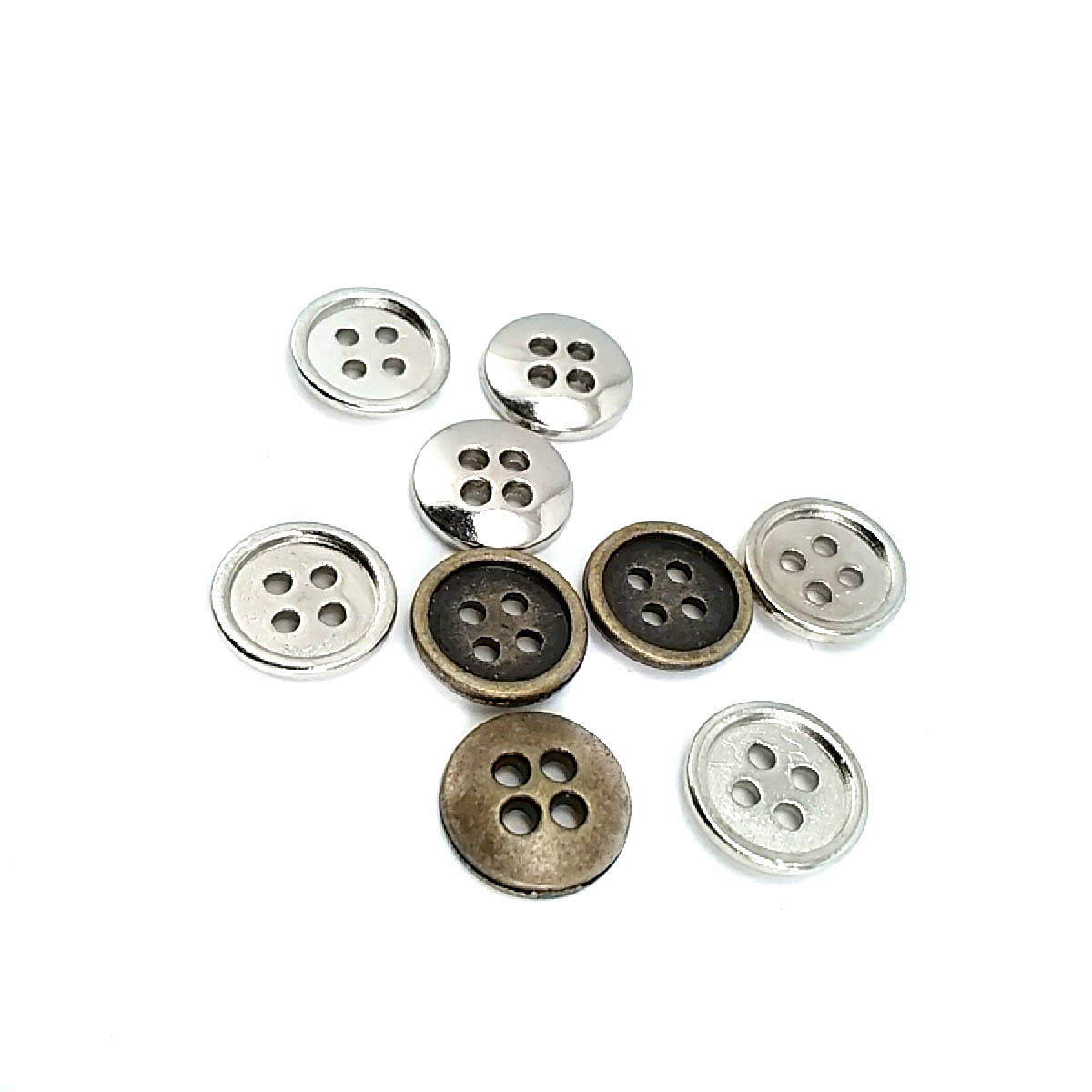 11 mm - 18 boy Sade Dört Delikli Metal Düğme