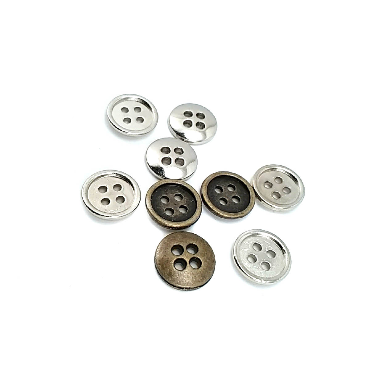 11 mm - 18 boy Sade Dört Delikli Metal Düğme