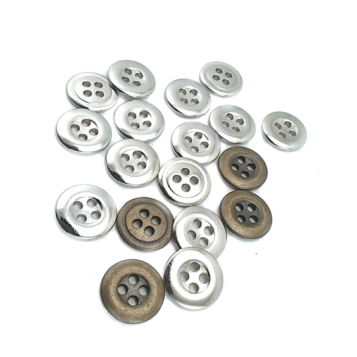 16 mm 26 boy Estetik Dört Delikli Metal Düğme E 1617
