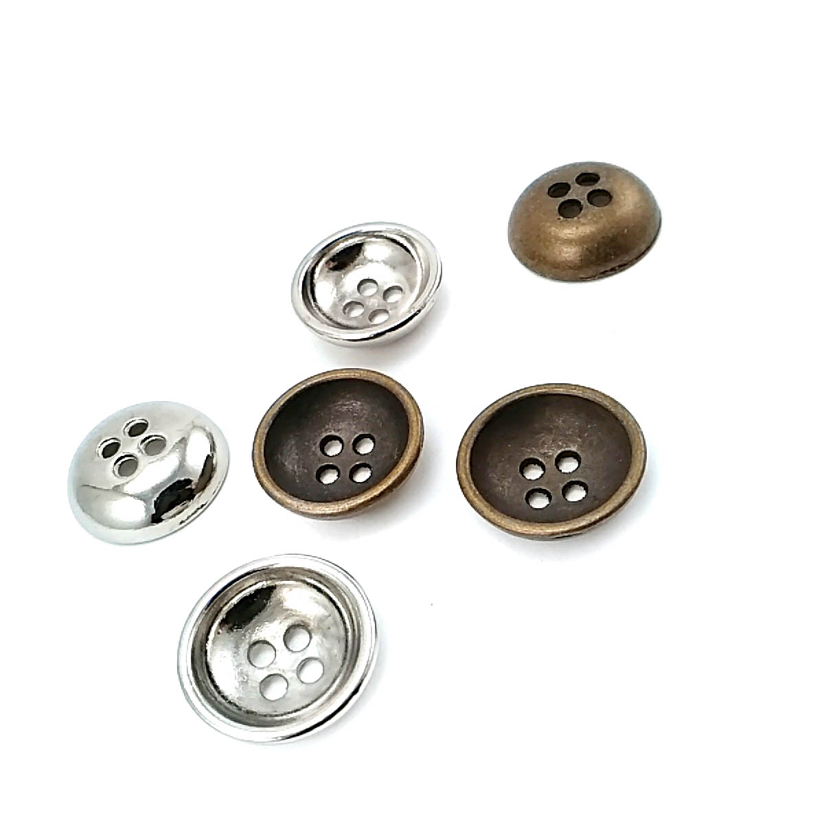 Metal düğme dikme dört delikli 17 mm - 28 Boy E 1632