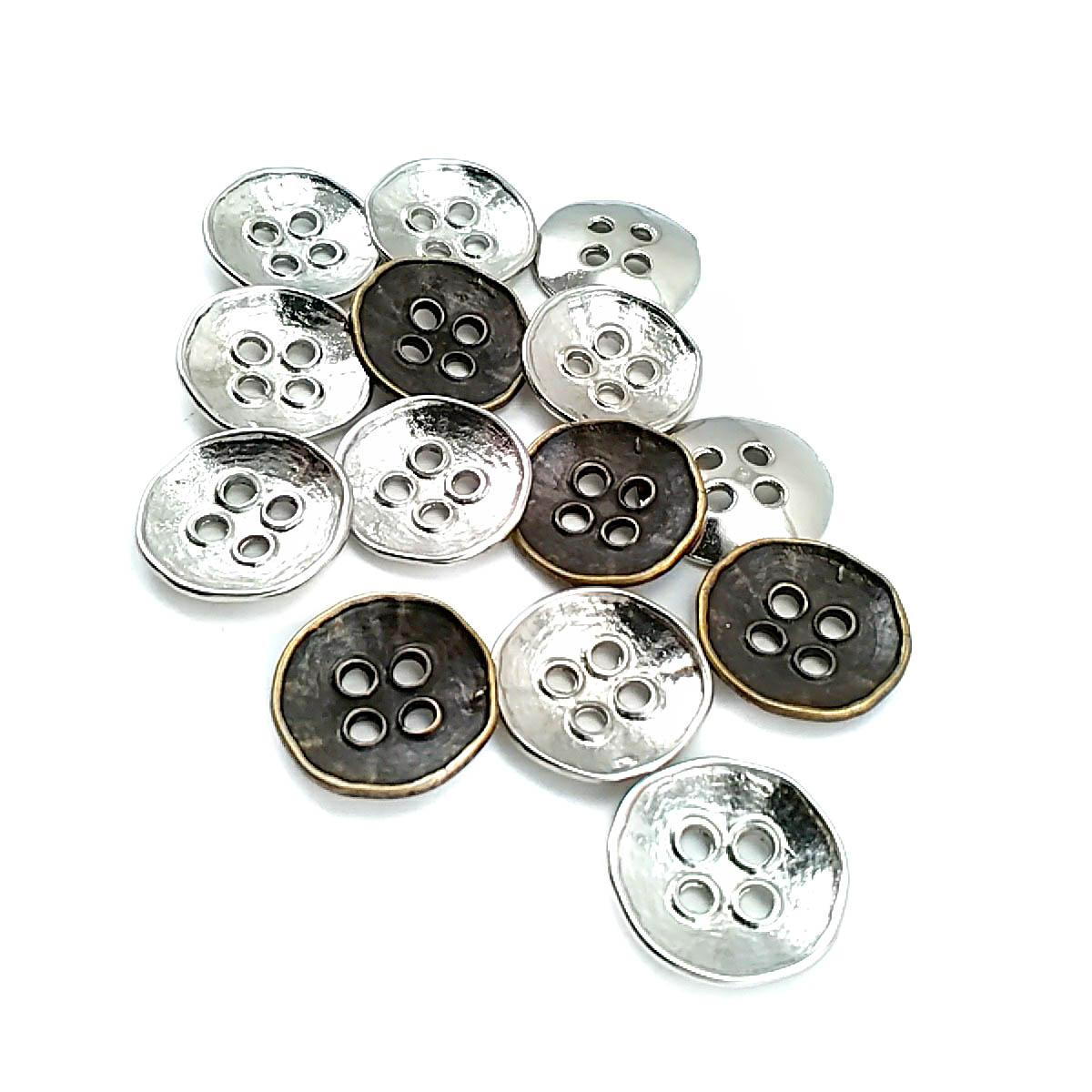 Retro dört delikli metal düğme dikme 20 mm - 31 boy E 305