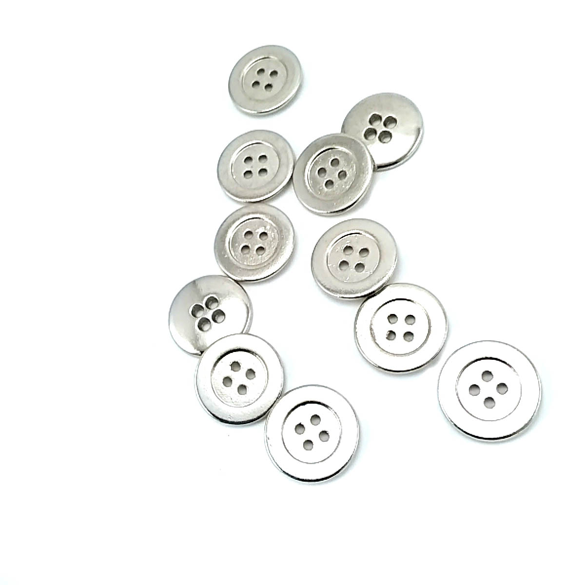 14 mm - 22 boy  Dört Delikli Metal Düğme