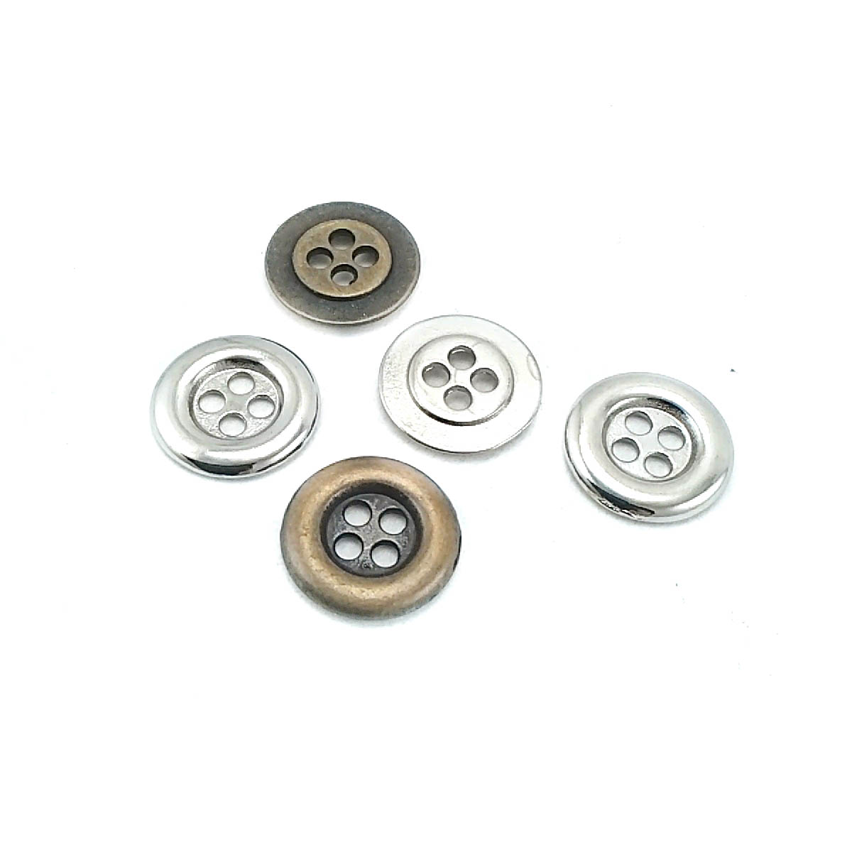 Dört Delikli Metal Düğme 16 mm 26 lignes