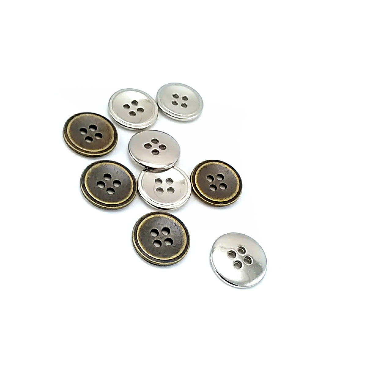 15 mm - 24 boy Dört delikli metal düğme