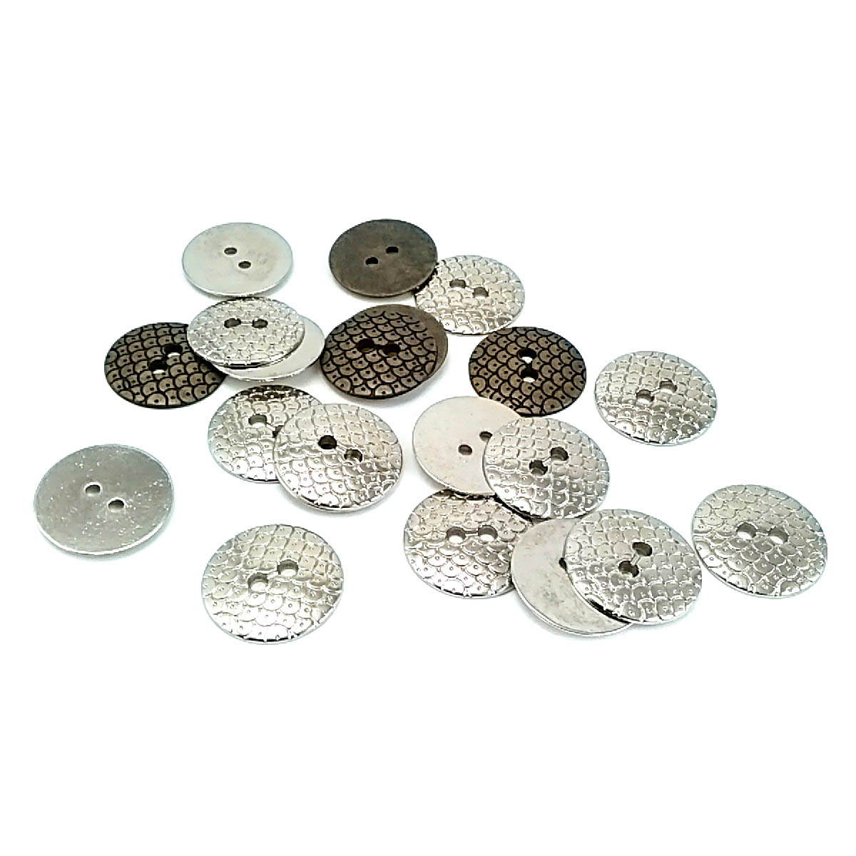 19 mm İki delikli metal elbise düğmesi