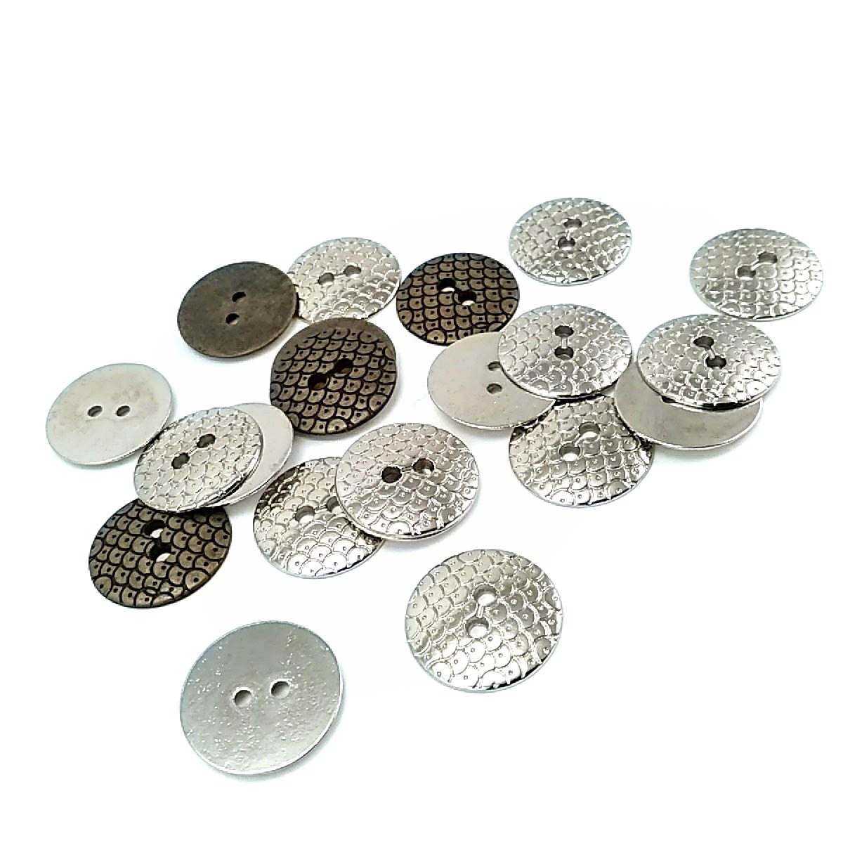19 mm İki delikli metal elbise düğmesi