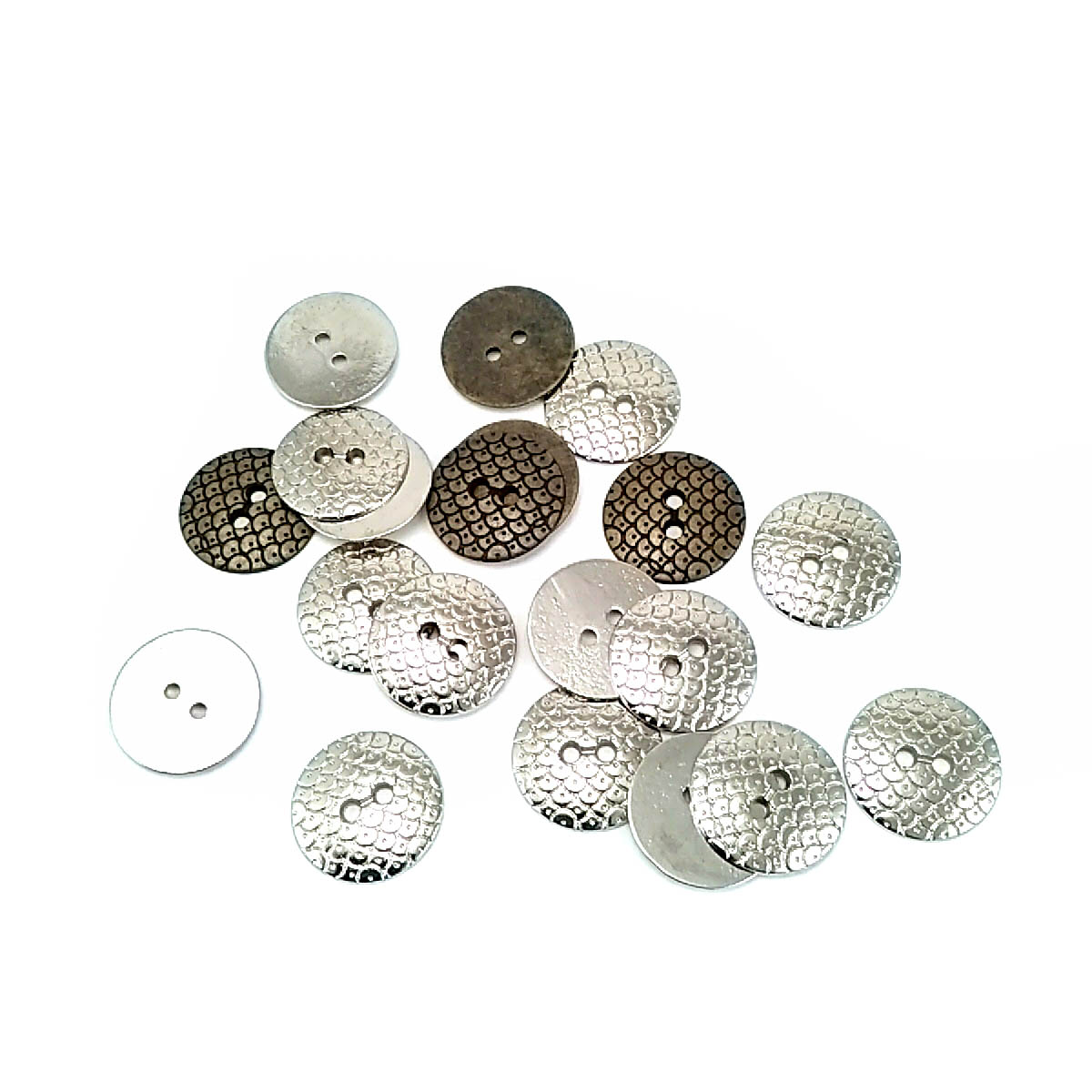 19 mm İki delikli metal elbise düğmesi