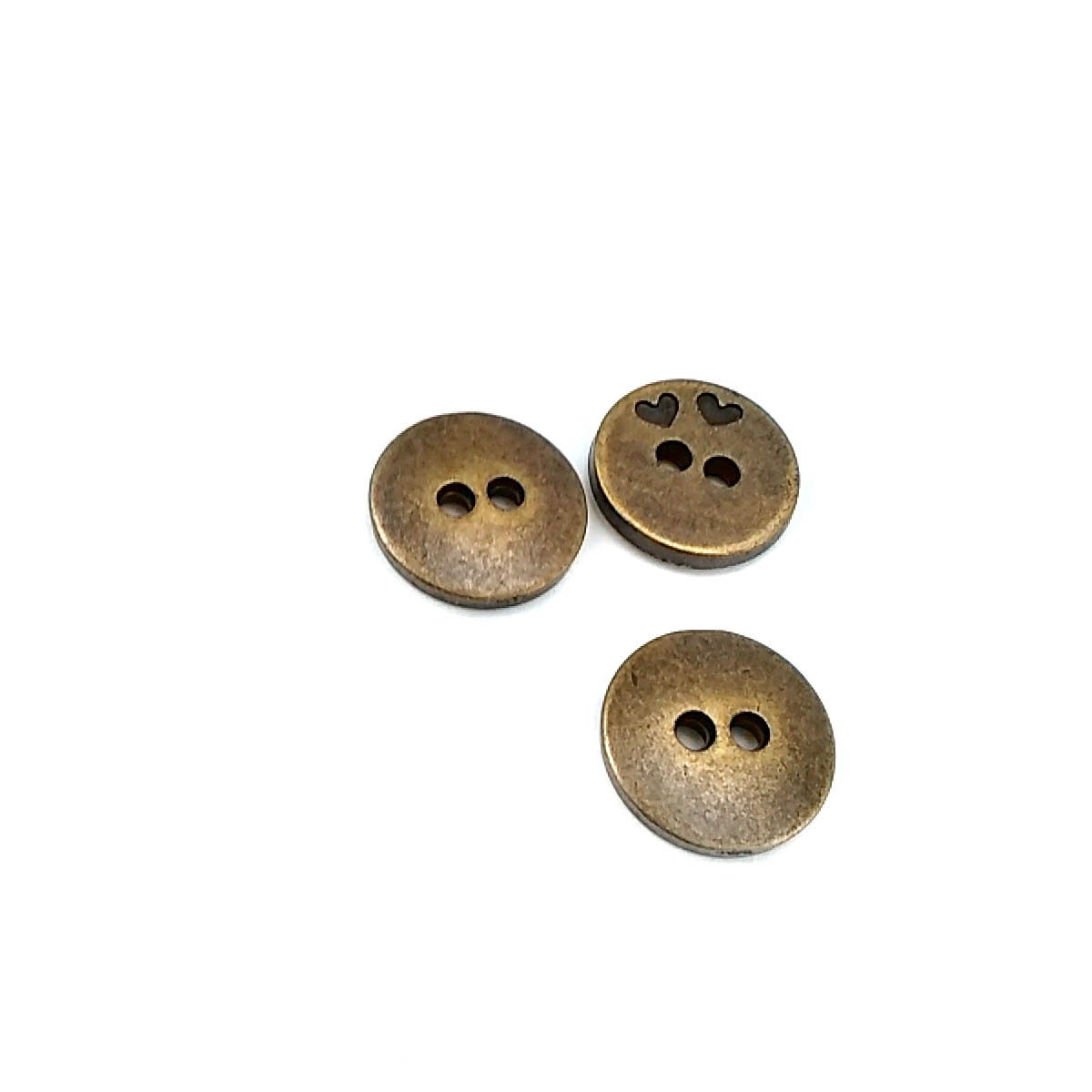 17 mm 28 boy İki delikli Kalp Desenli Dikme Düğme