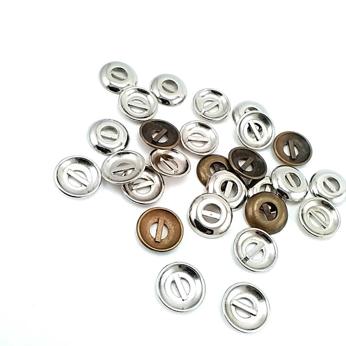15 mm 2 Delikli Metal Düğme 24 lignes