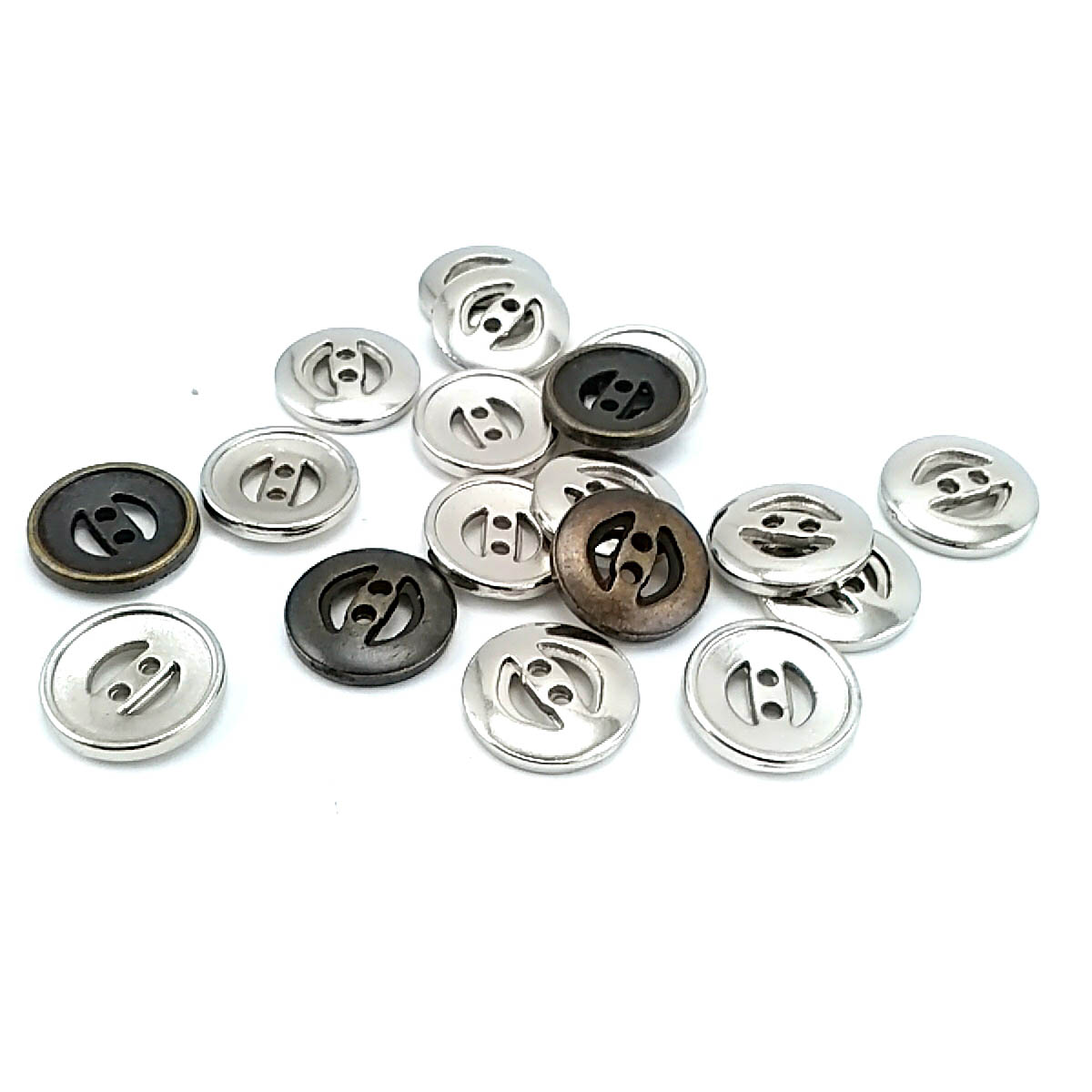 16 mm İki Delikli Metal Düğme 26 lignes