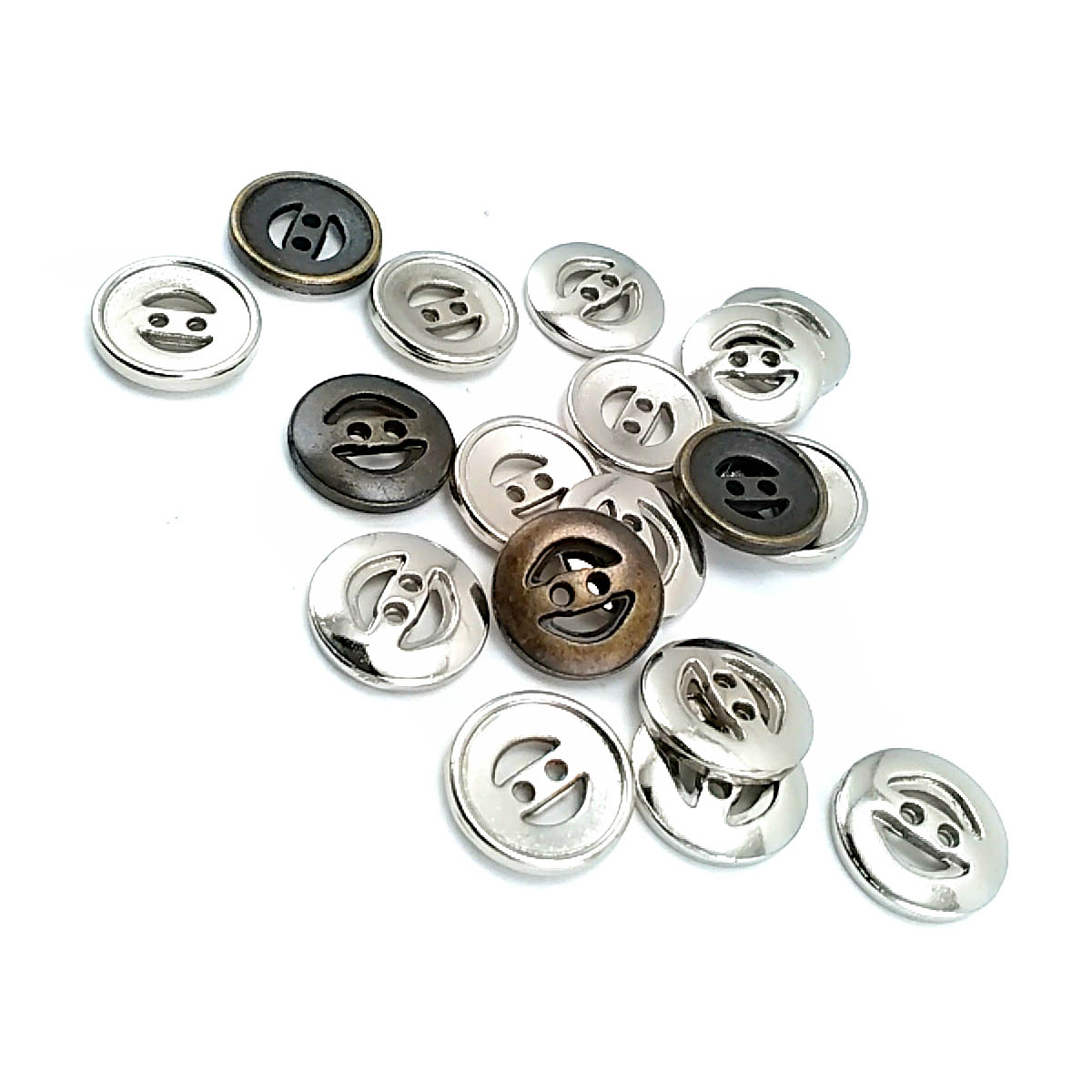 16 mm İki Delikli Metal Düğme 26 lignes